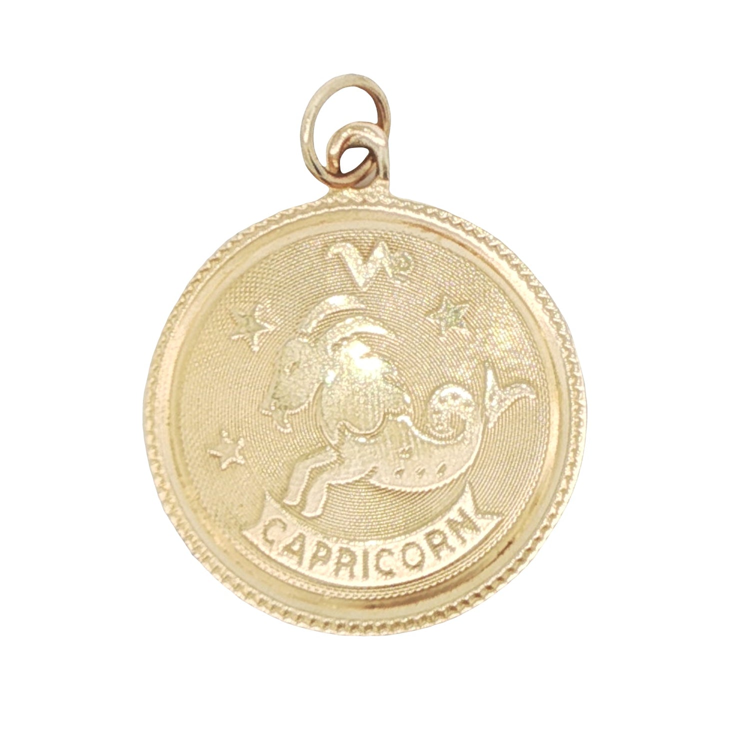 14k Yellow Gold Vintage Capricorn Zodiac Charm