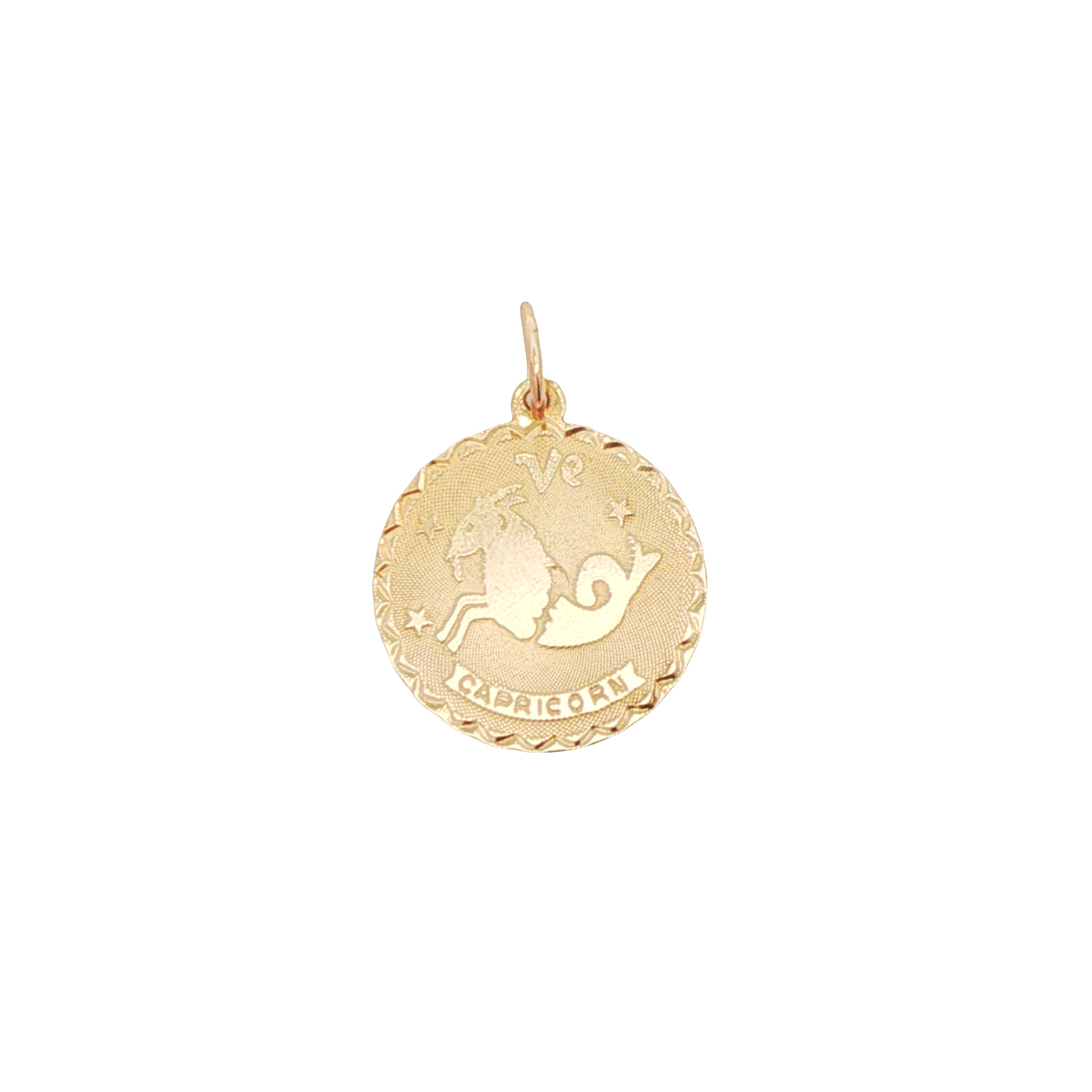 14k Yellow Gold Vintage Capricorn Zodiac Charm