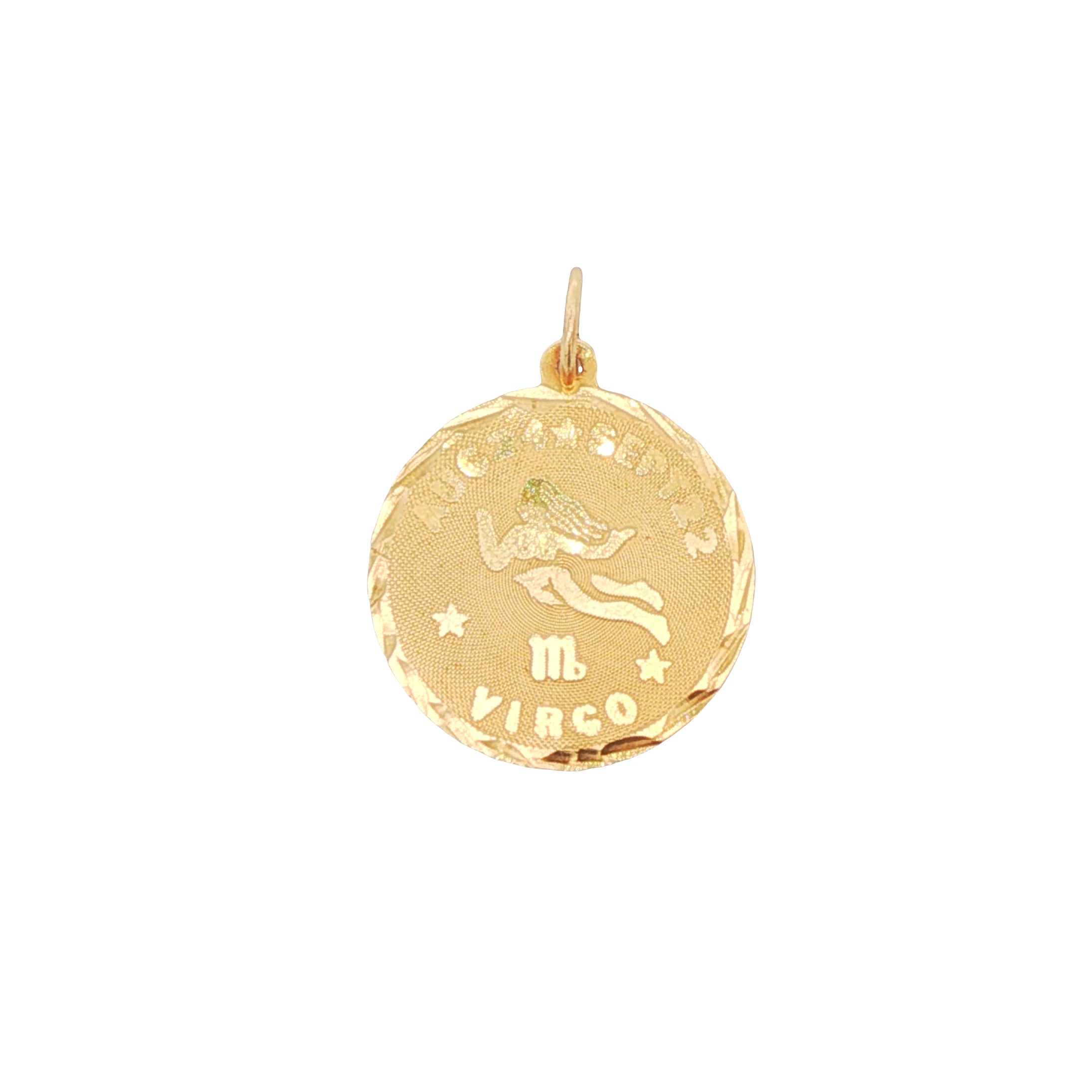 14k Yellow Gold Vintage Virgo Zodiac Charm