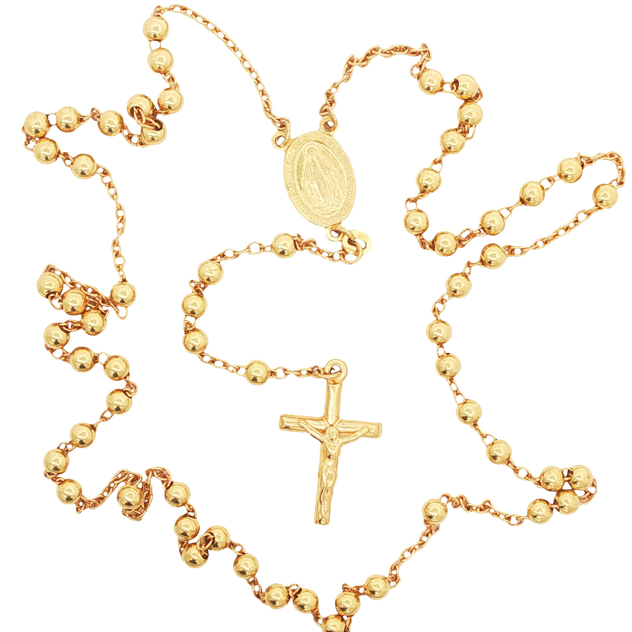 18k Yellow Gold Vintage Rosary Necklace
