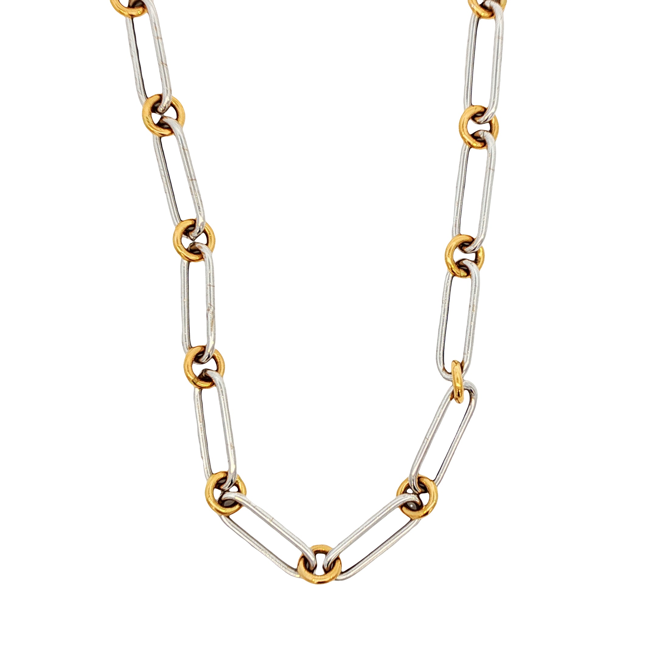 14k White and Yellow Gold Albert Chain