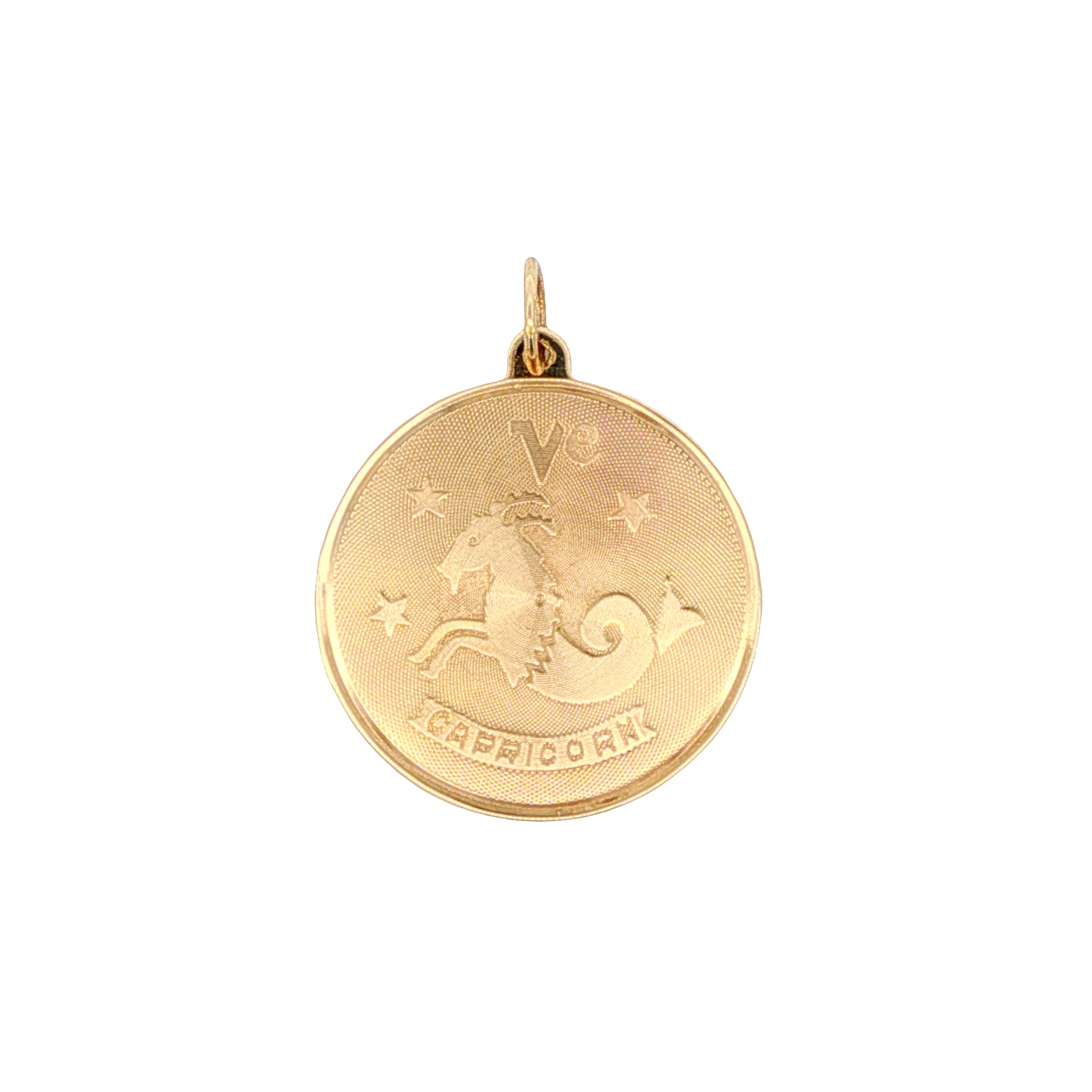 14k Yellow Gold Capricorn Vintage Charm