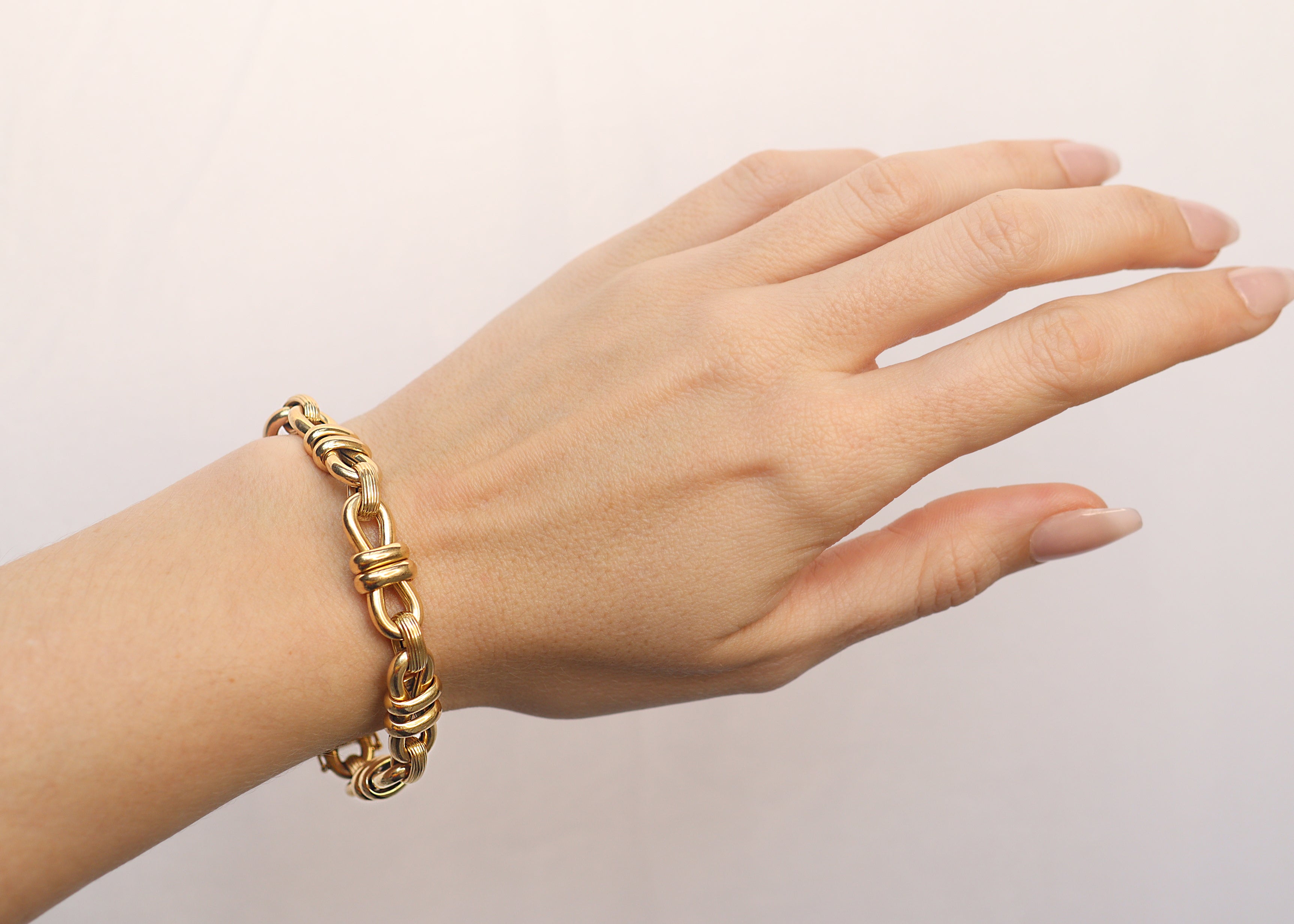 Vintage Knotted-Link 14k Gold Bracelet