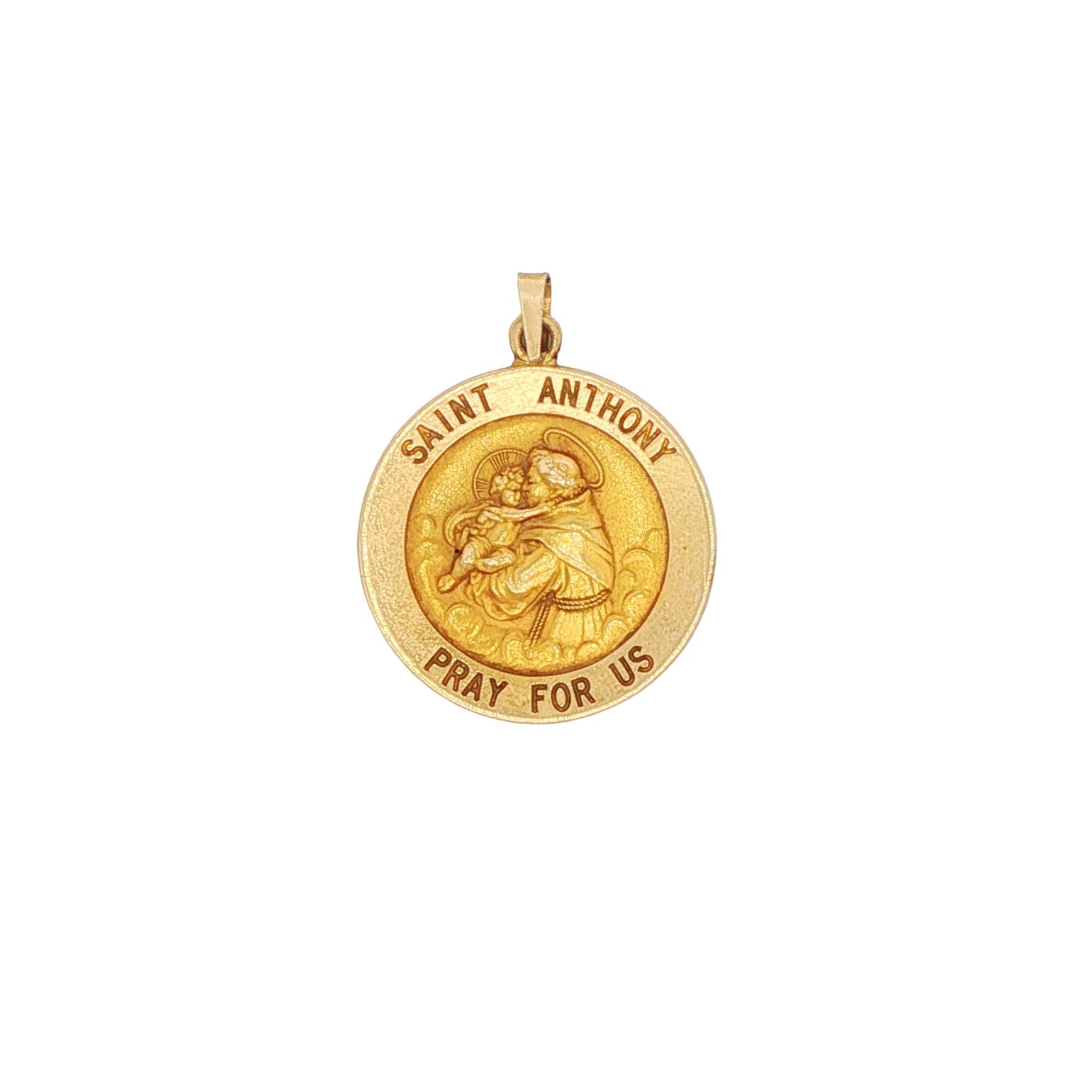 14k Yellow Gold Saint Anthony Medallion Pendant Charm
