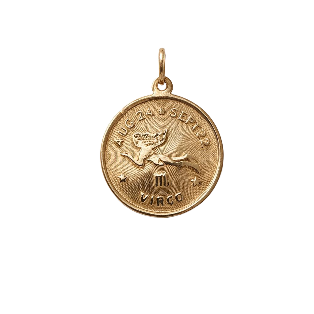 Encanto de oro vintage Virgo Zodiac 14k