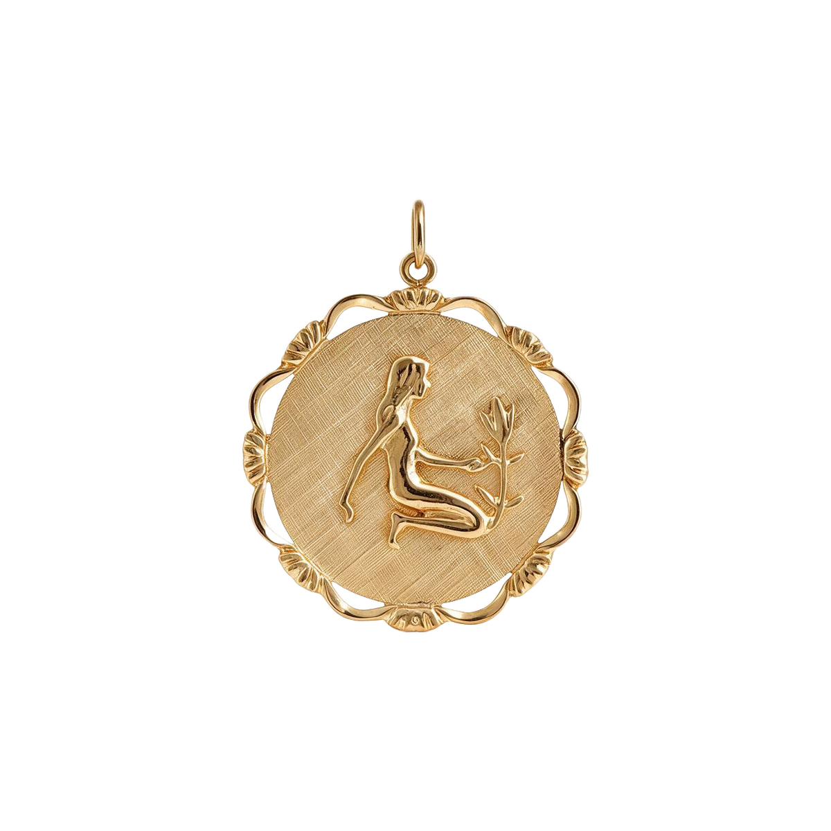 14K Yellow Gold Vintage Virgo Zodiac Charm