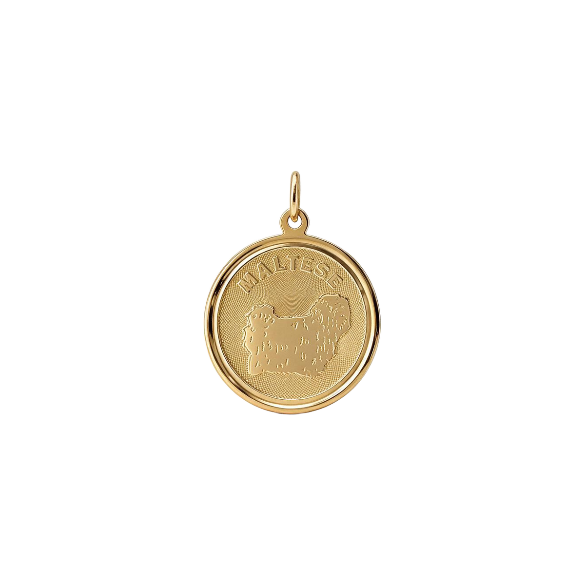 14 Karat Yellow Gold 1960s Vintage Maltese Dog Medallion Charm