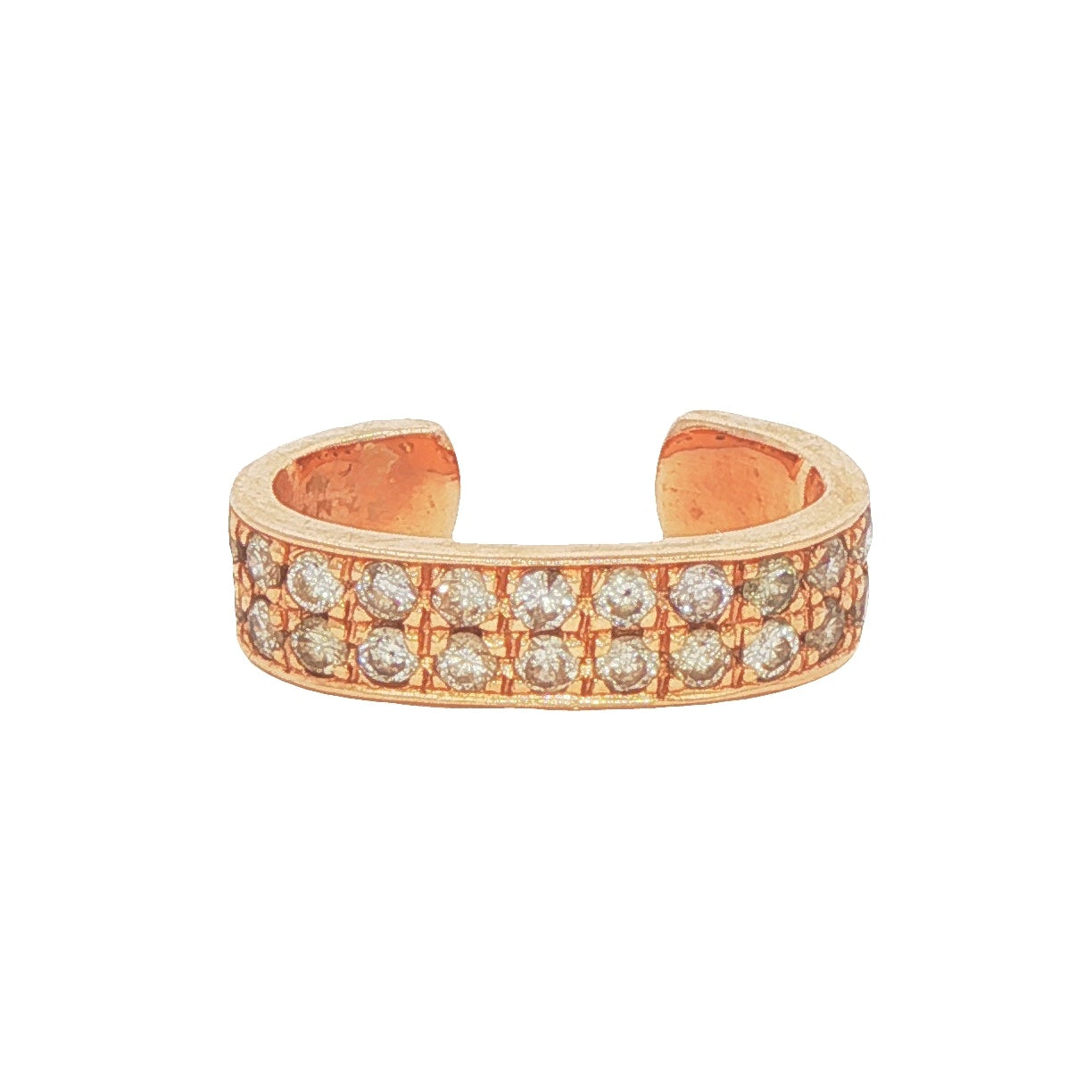 14k Gold Double Row Diamond Ear Cuff