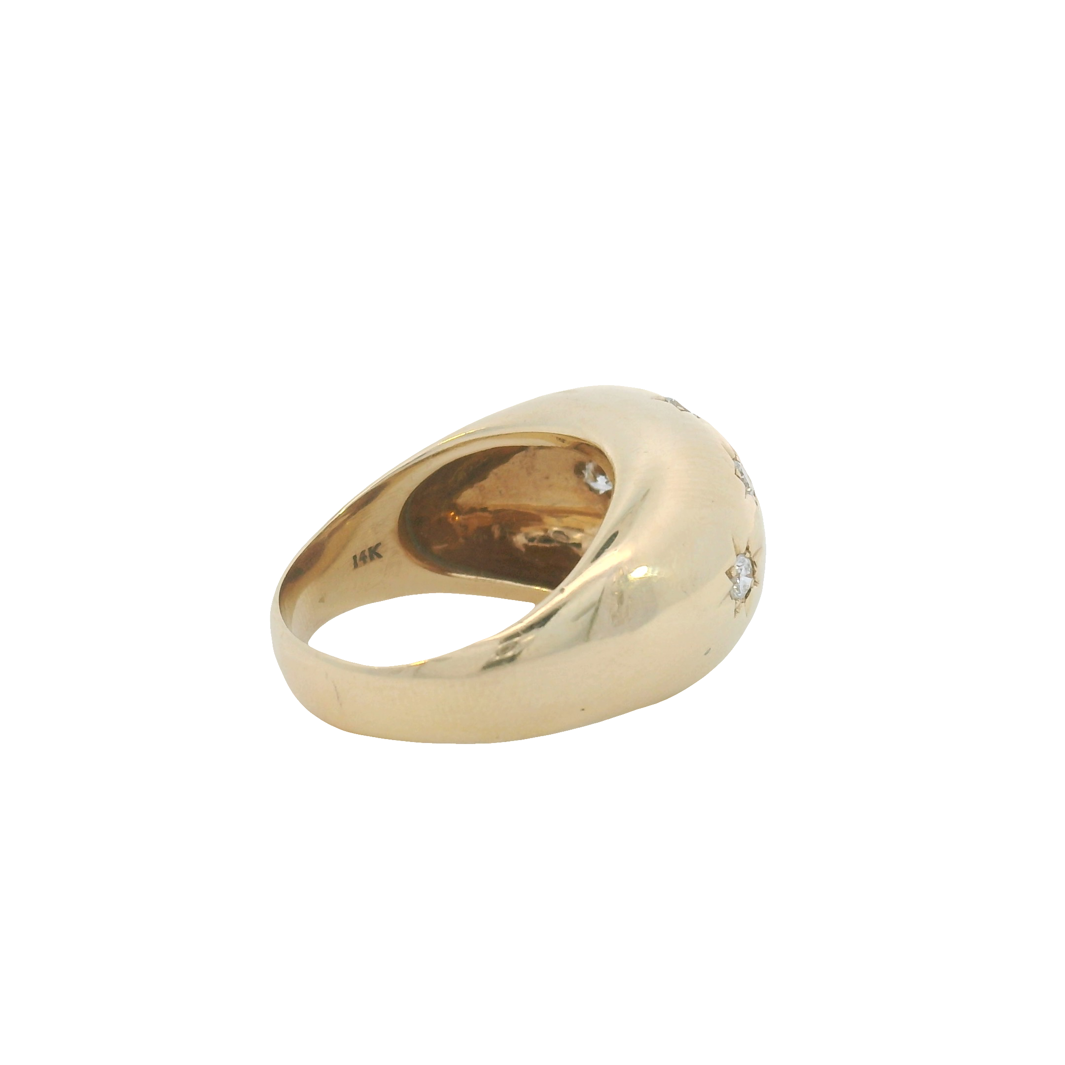 14k Yellow Gold Vintage Diamond Cocktail Ring