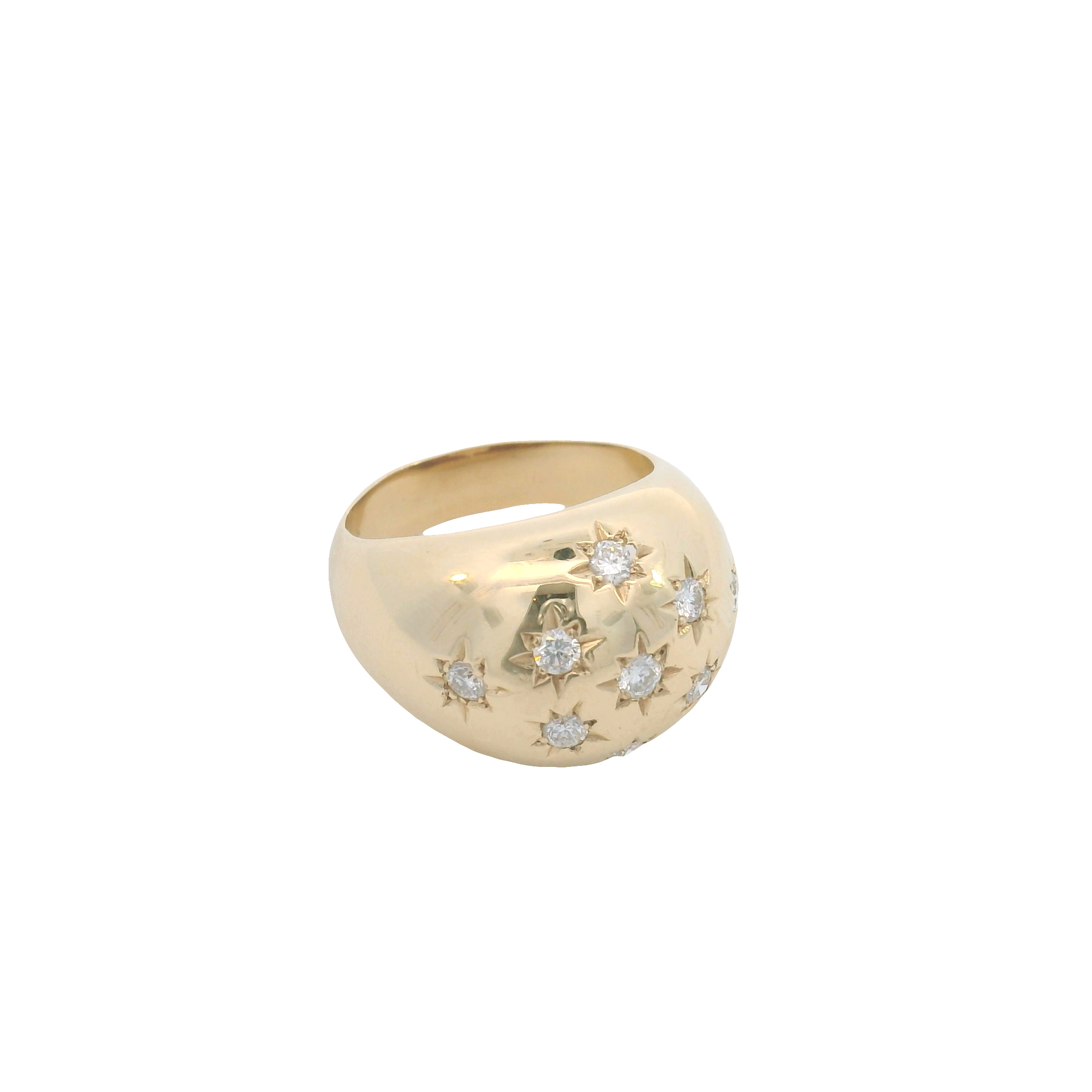 14k Yellow Gold Vintage Diamond Cocktail Ring