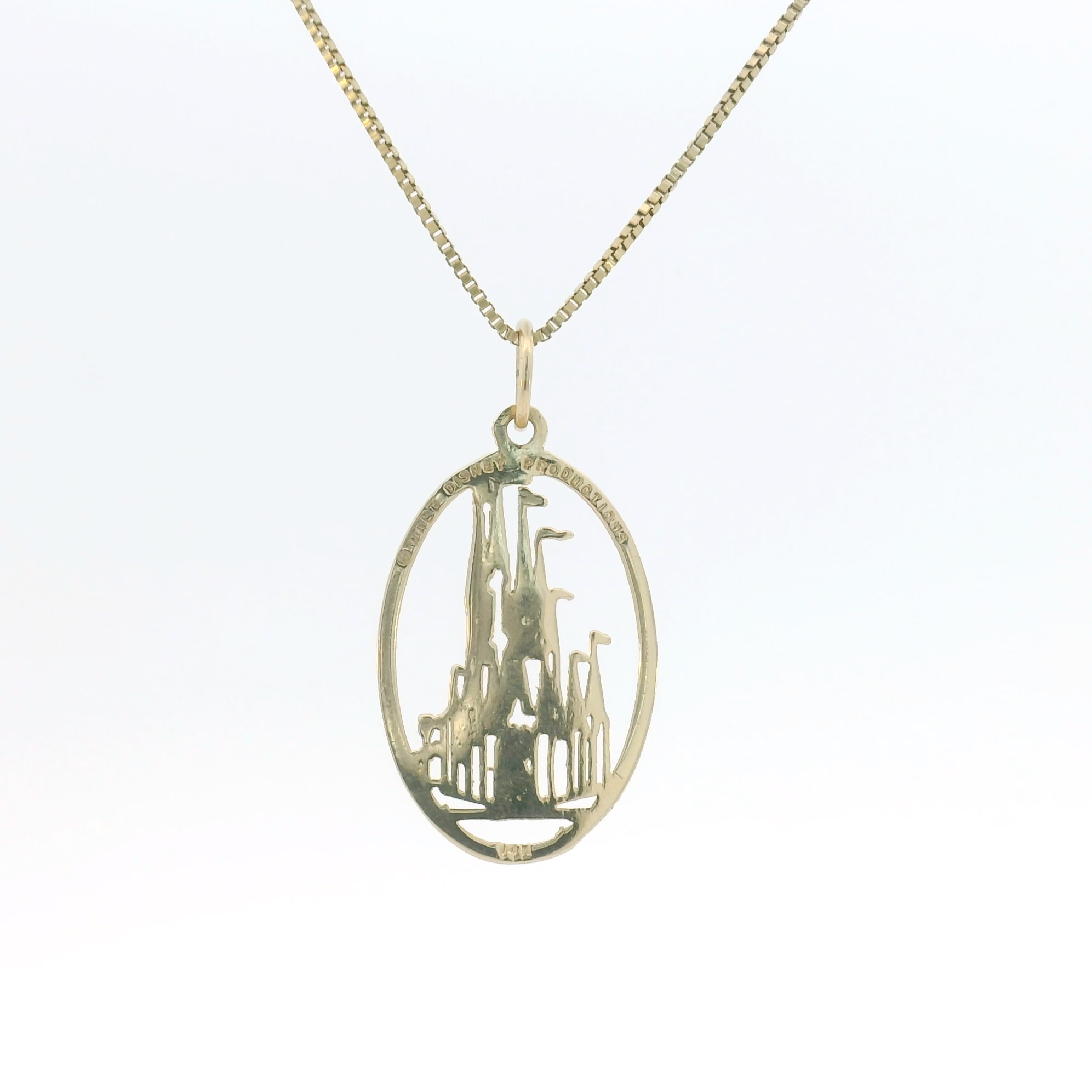 14k Yellow Gold Vintage Castle Silhouette Charm