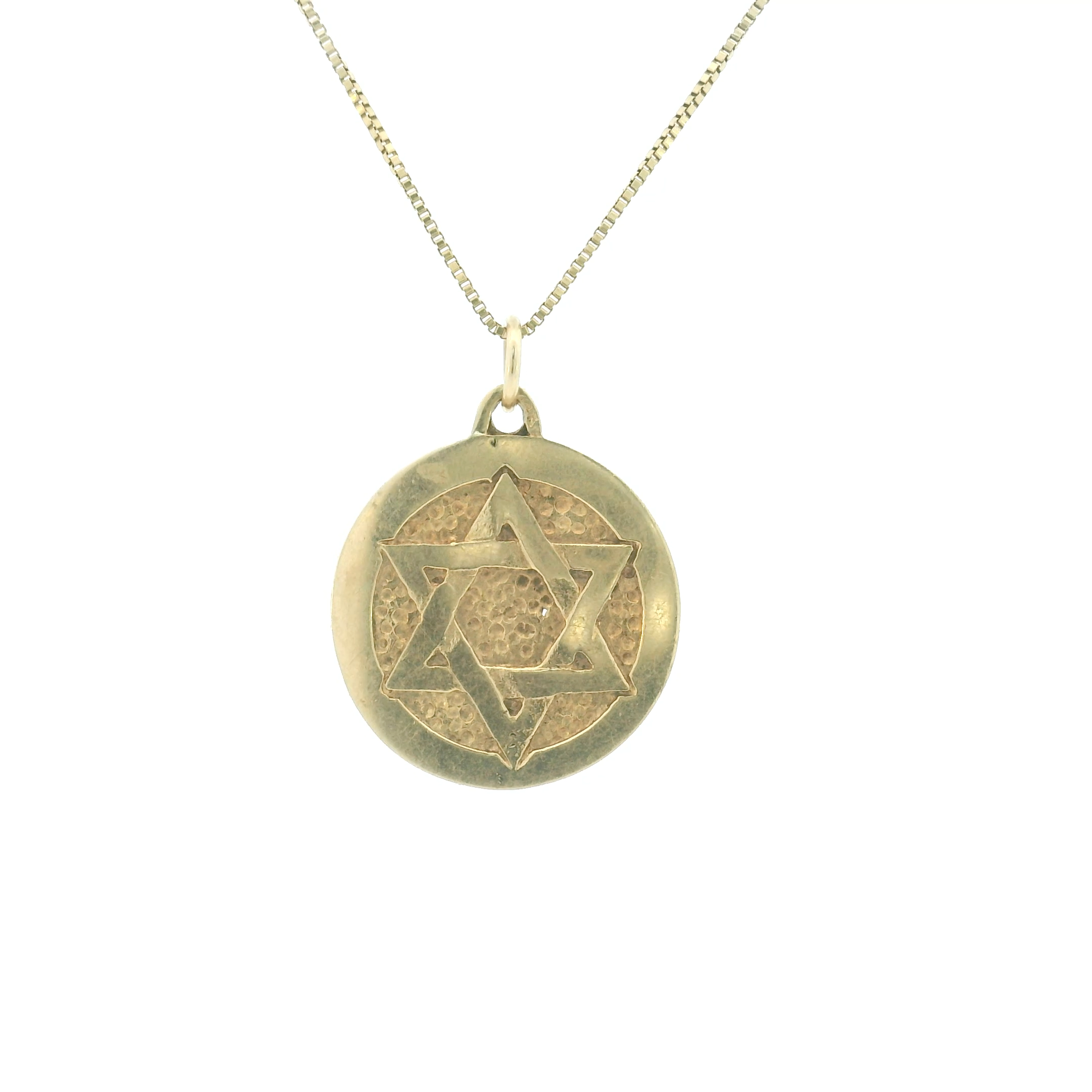 14k Yellow Gold Vintage Chai & Star of David Charm