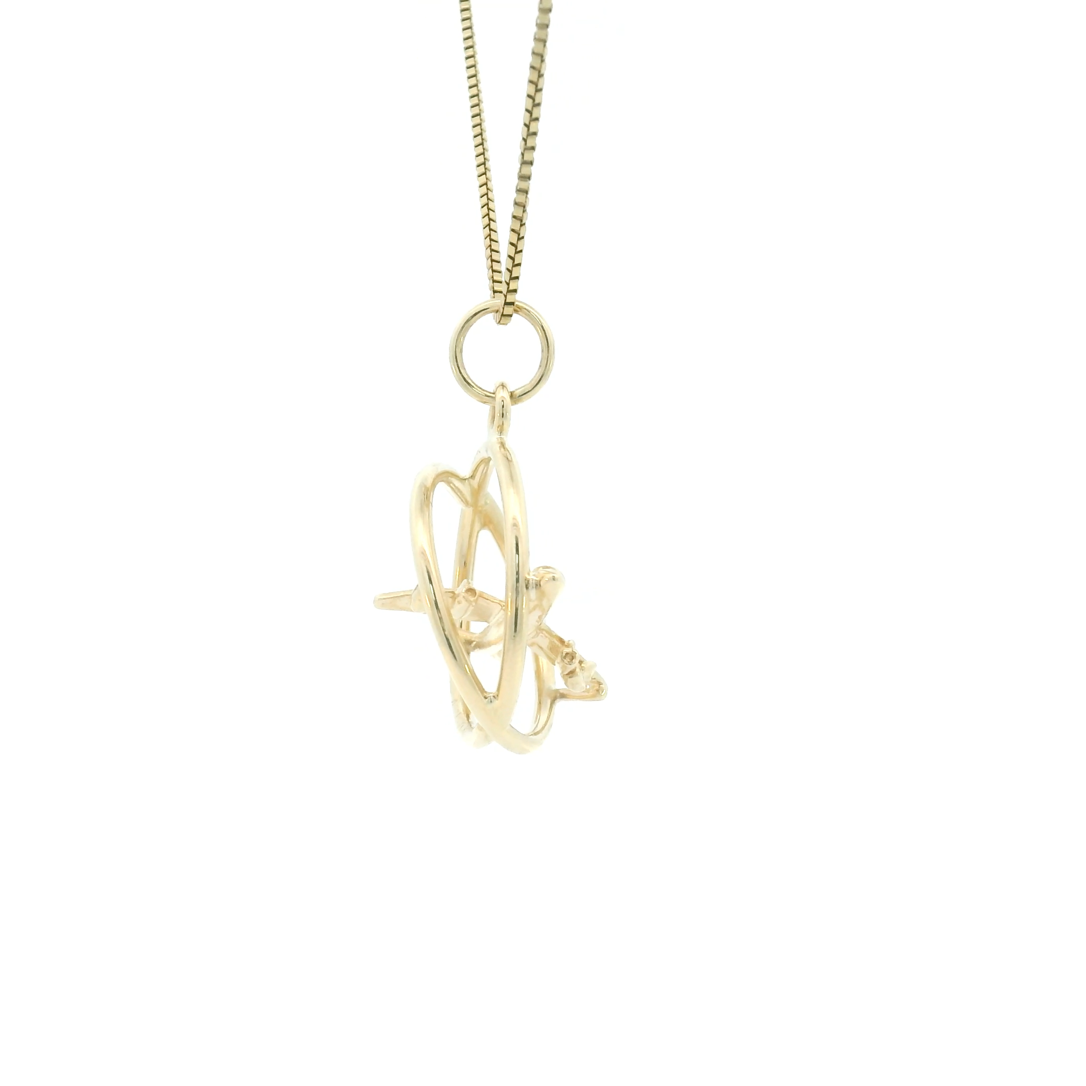 14k Yellow Gold Vintage 3-D Airplane Charm