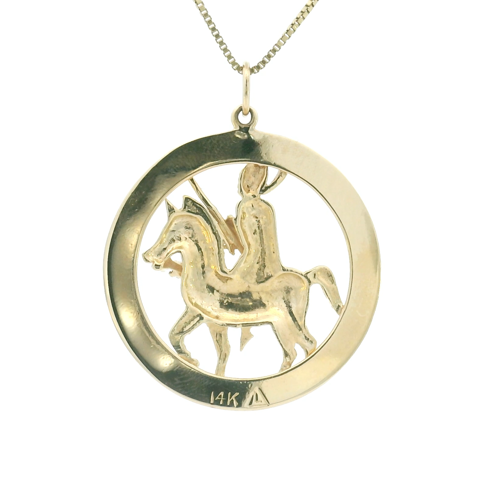 14k Yellow Gold Vintage Sapphire Knight Charm