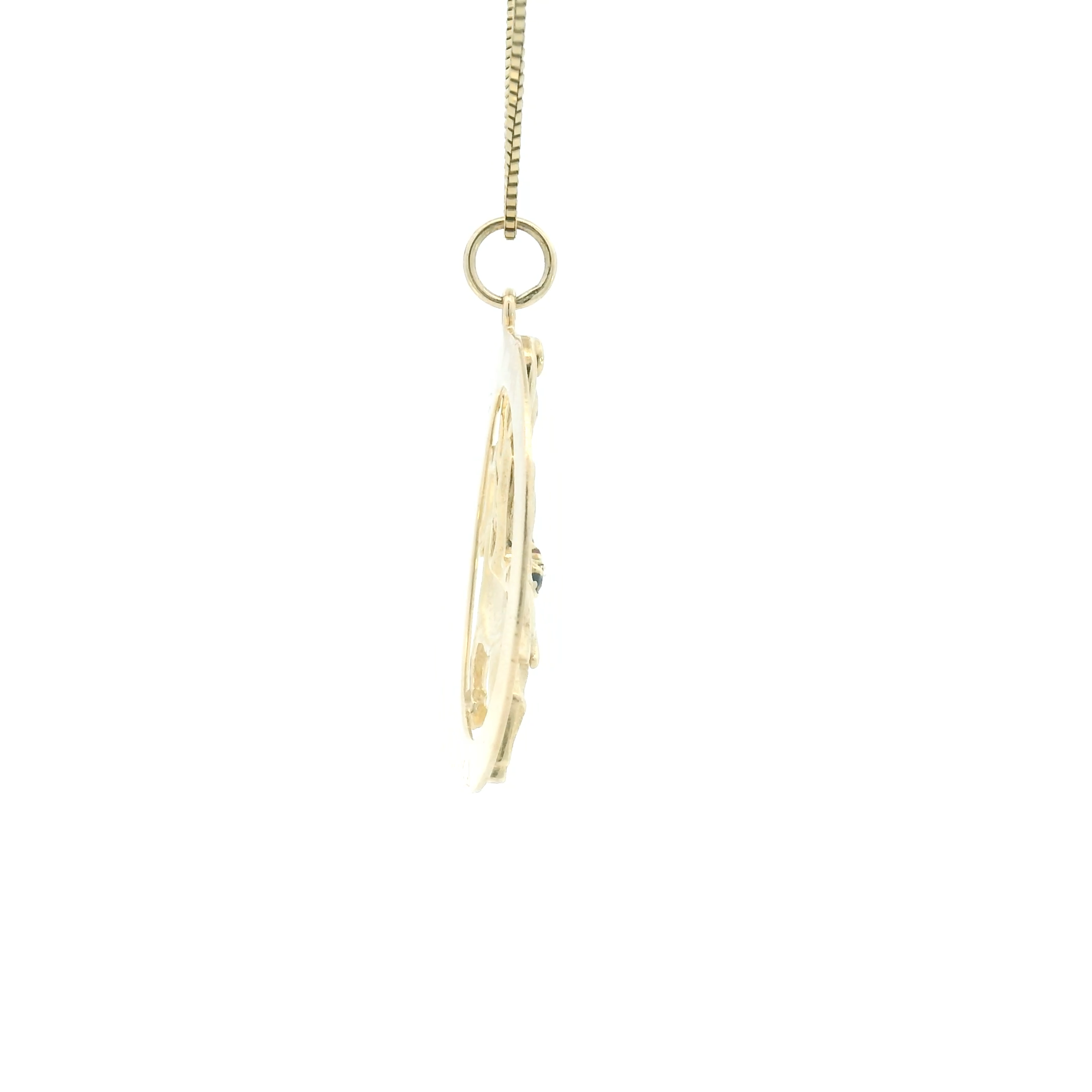 14k Yellow Gold Vintage Sapphire Knight Charm