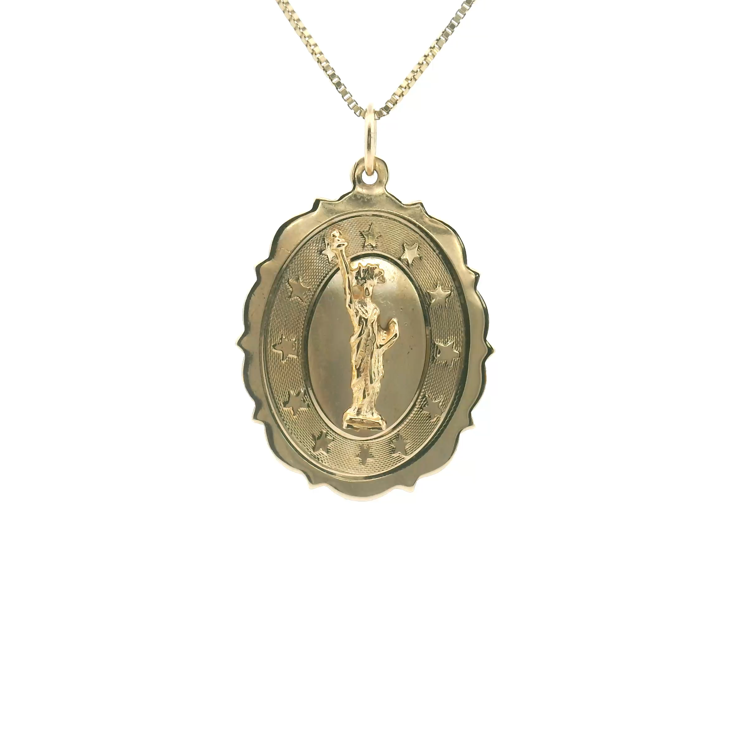14k Yellow Gold Vintage Statue Of Liberty Charm