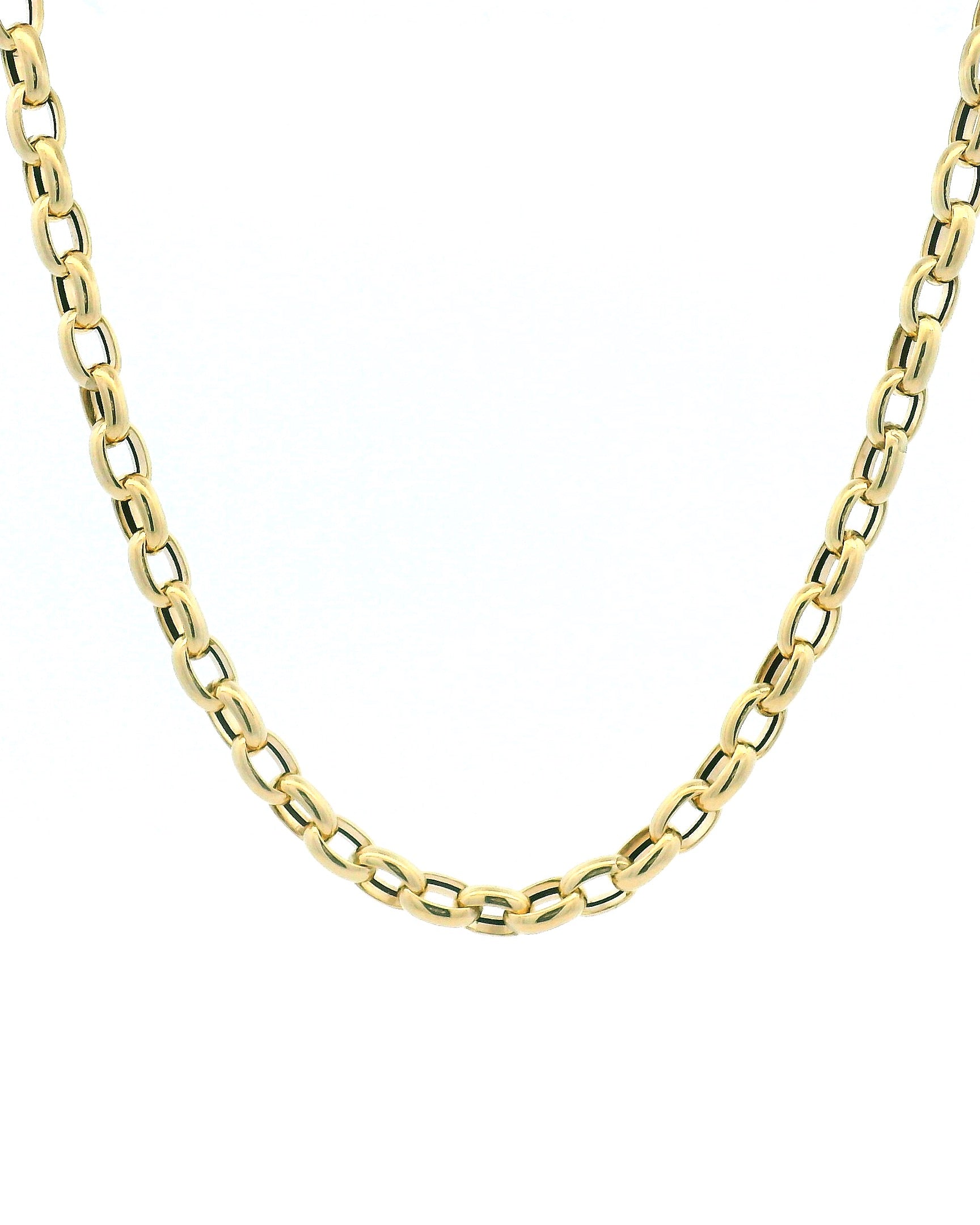 14k Yellow Gold Oval Link Rolo Chain