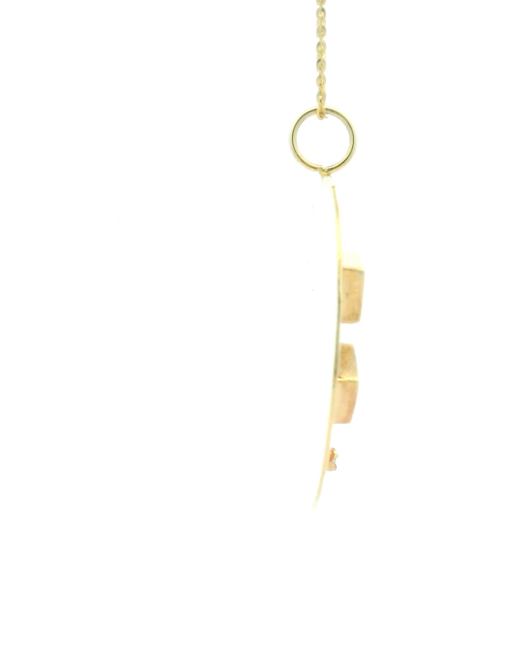14k Yellow Gold Engine-Turned Poker Charm