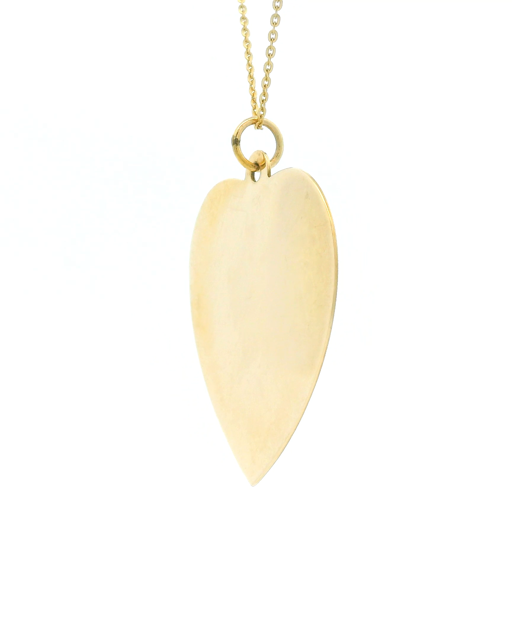 14k Yellow Gold Flat Medium Heart Charm