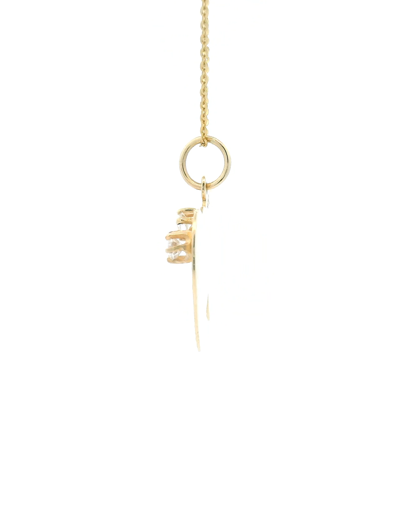 14k Yellow Gold Diamonds Double Heart Charm