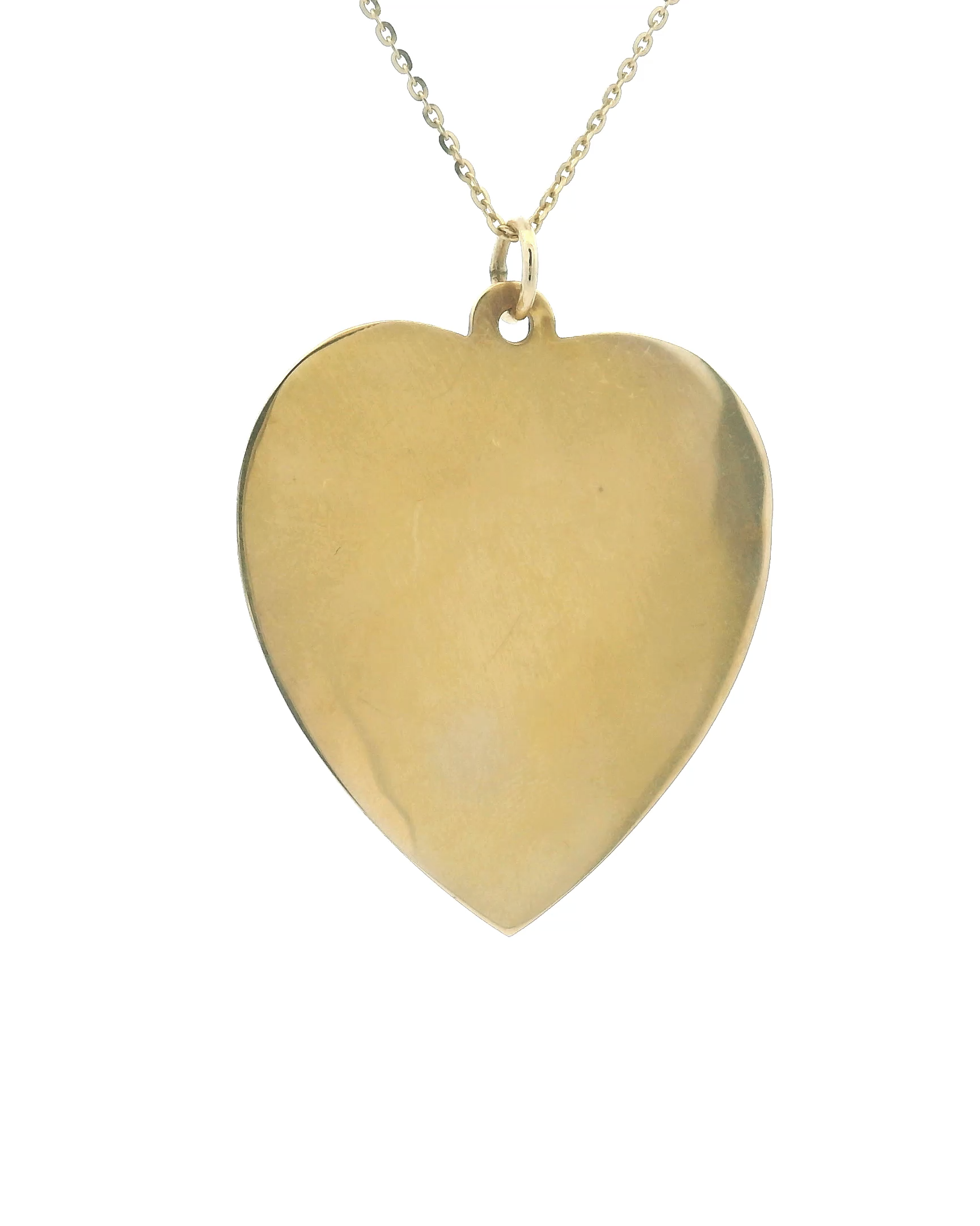 14k Yellow Gold Flat Medium Heart Charm