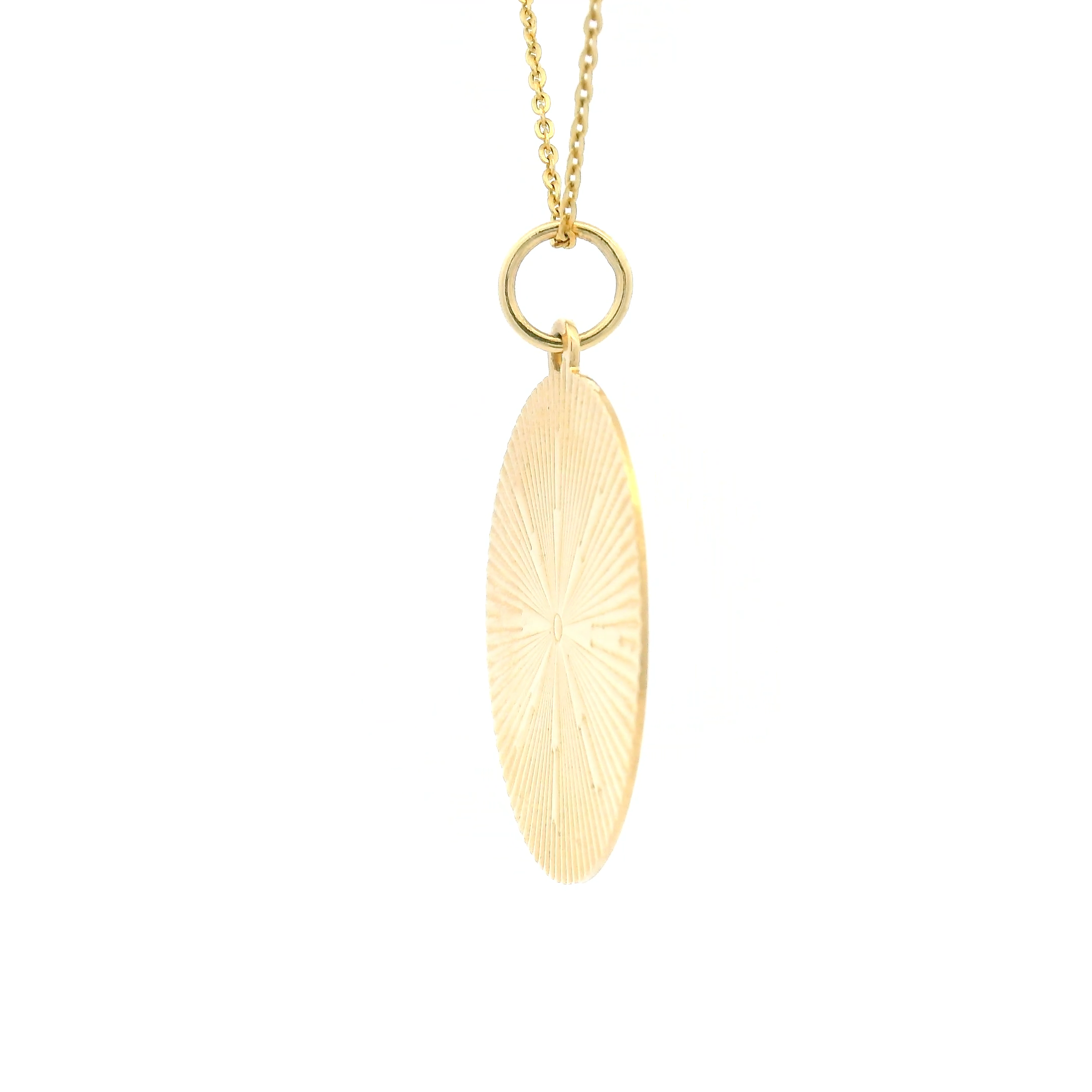 14k Yellow Gold Vintage Engine-Turned Starburst Charm