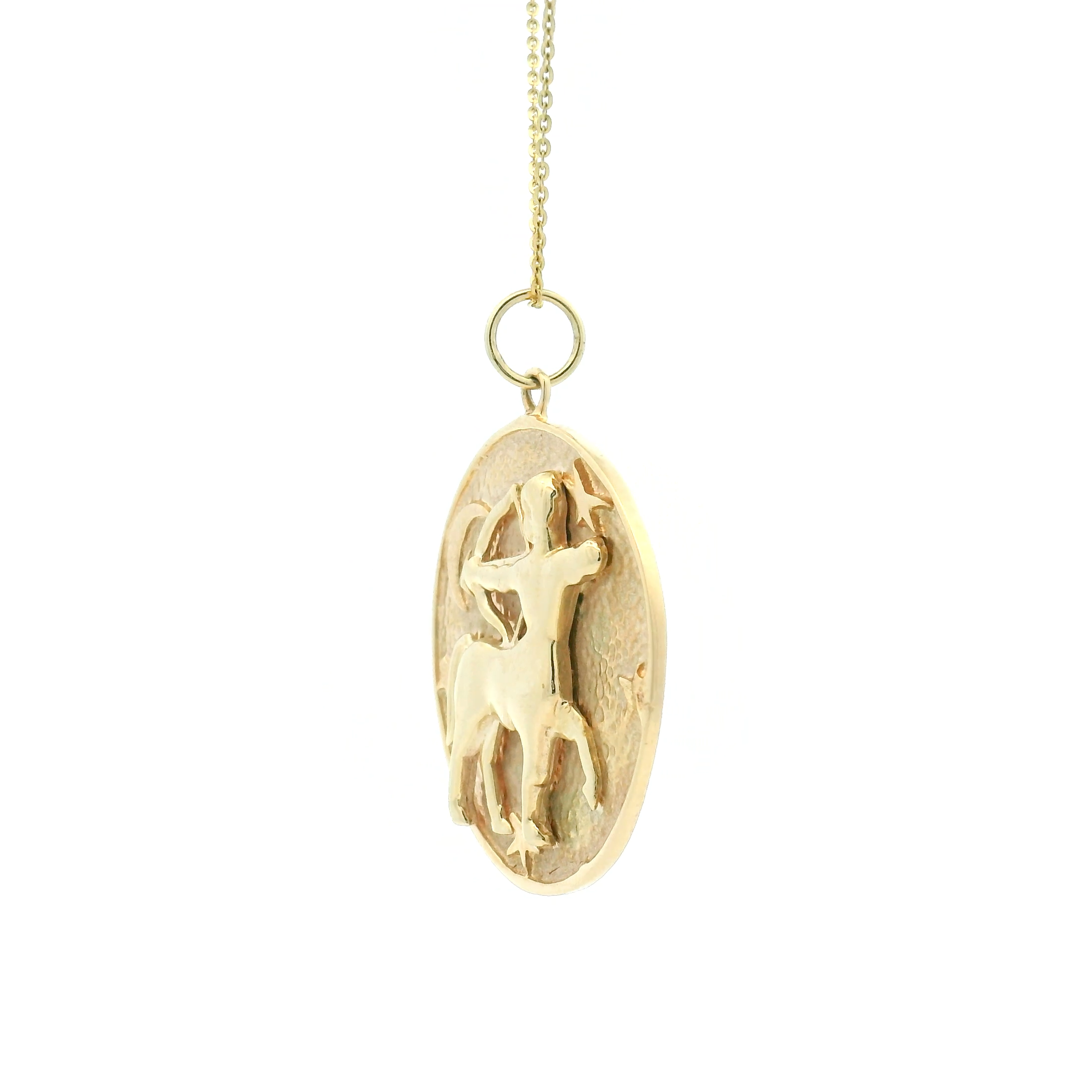 14k Yellow Gold Large Vintage Sagittarius Zodiac Charm