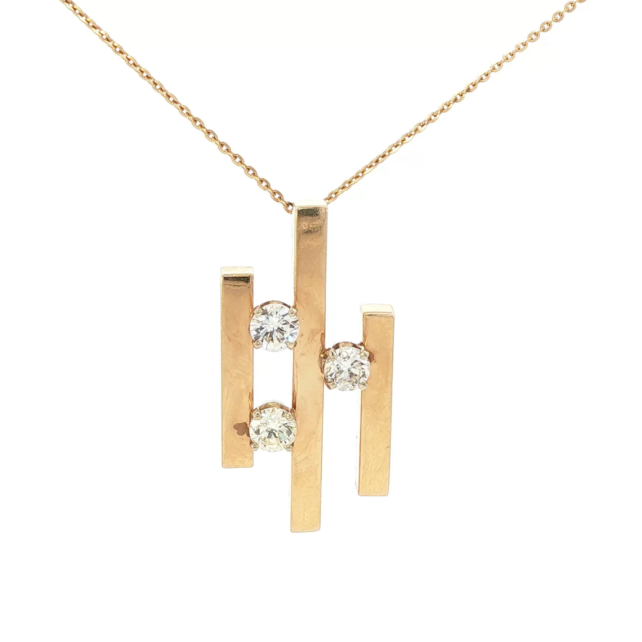 14k Yellow Gold and Diamond Vintage Slider Charm
