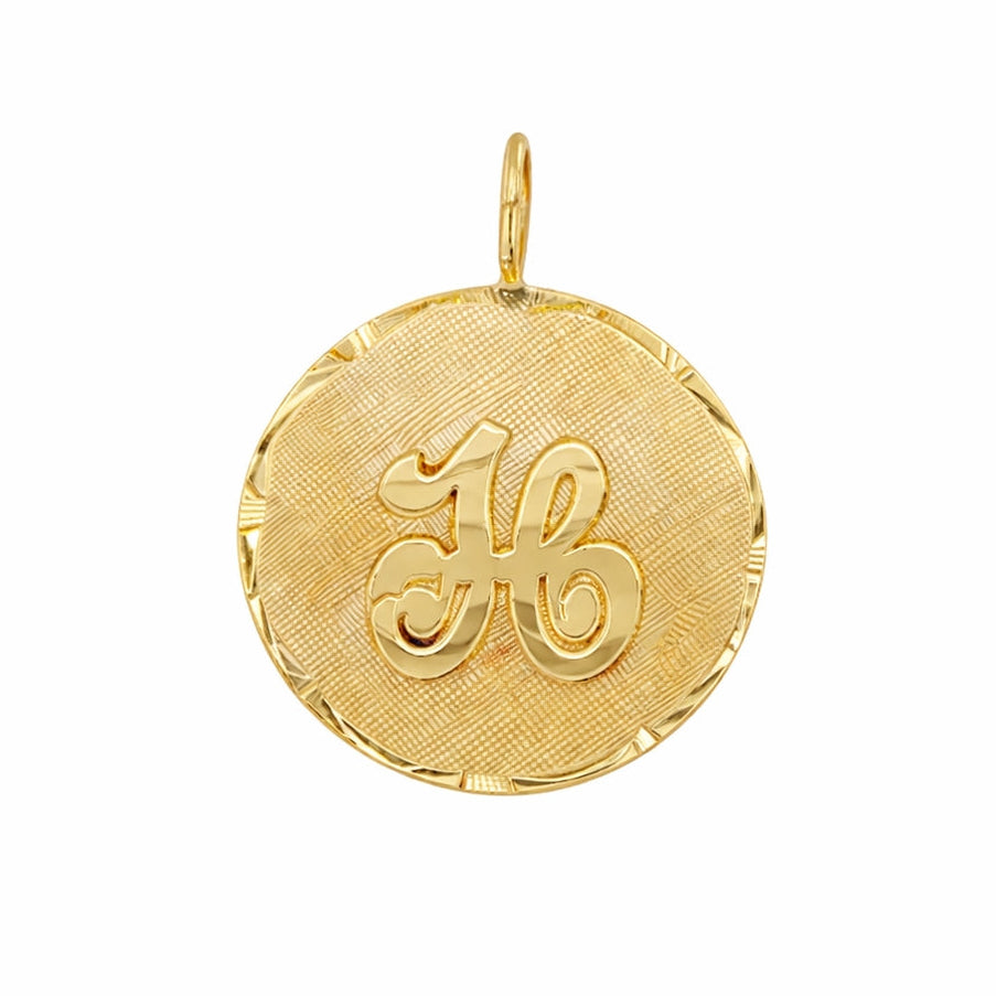 14k Yellow Gold Letter "H" charm