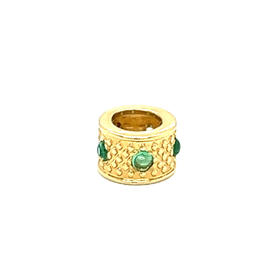 Emerald Rondel Spacer 14k Charm