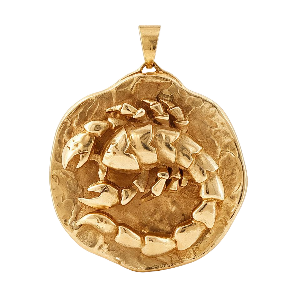 14K Solid Gold Vintage Scorpio Pendant