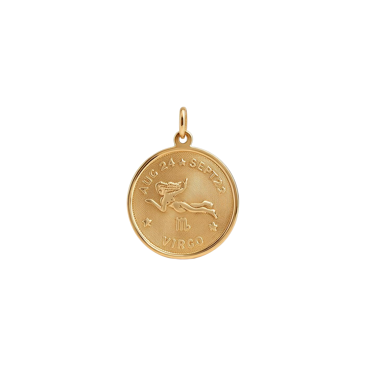 14k Yellow Gold Vintage Virgo Zodiac Charm