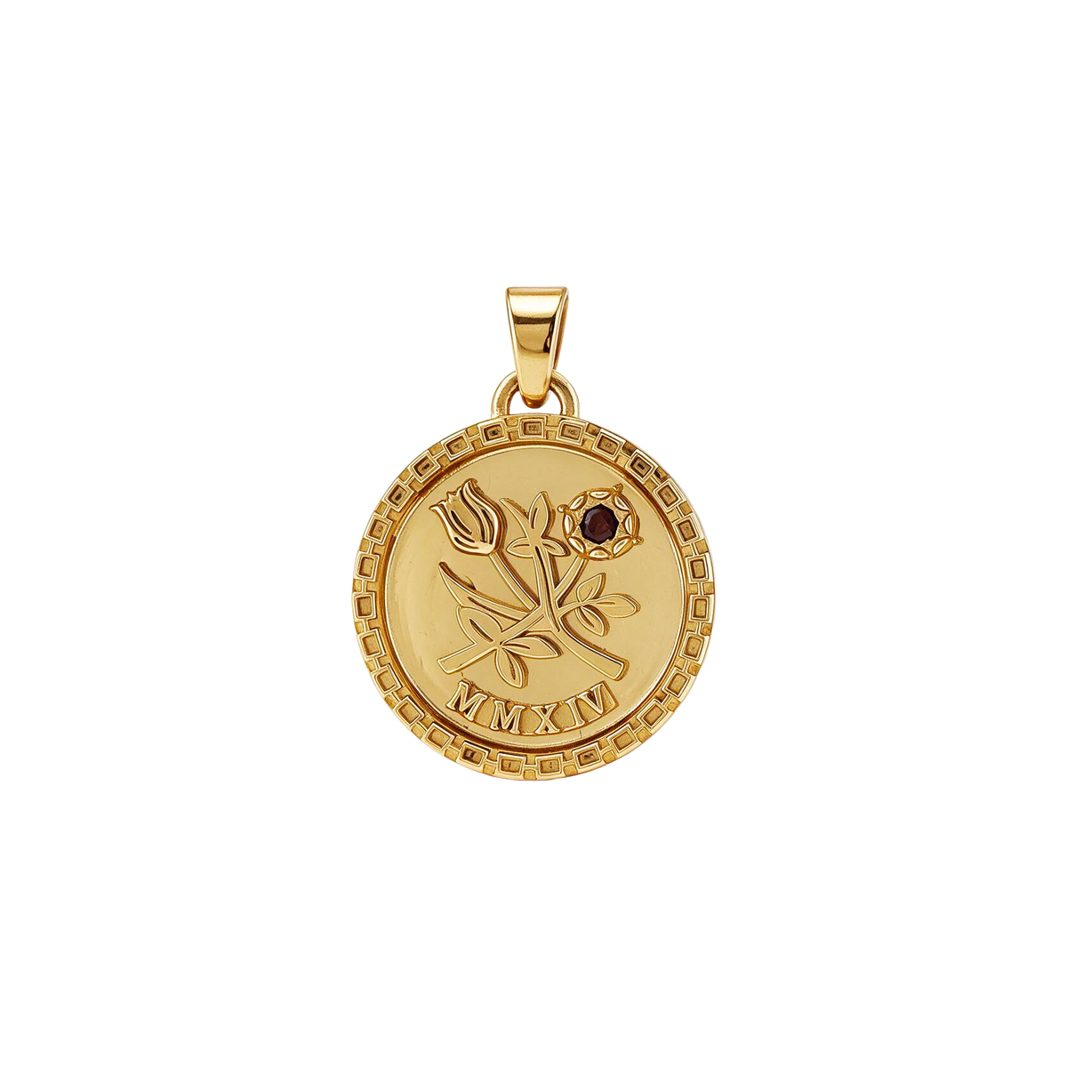 14K Yellow Gold Aimé Leon Dore Ruby Rose Charm Pendant