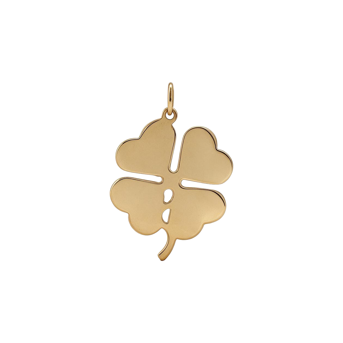 14k Yellow Gold Clover Charm