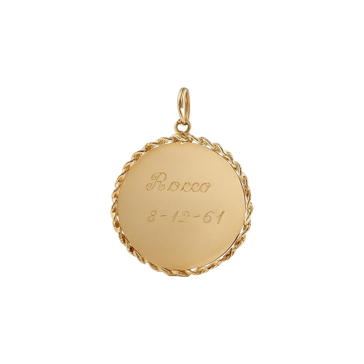 14 Karat Yellow Gold Vintage 1960s Diamond, Emerald, Imperial Topaz, and Ruby I Love You Gemstone Medallion Charm
