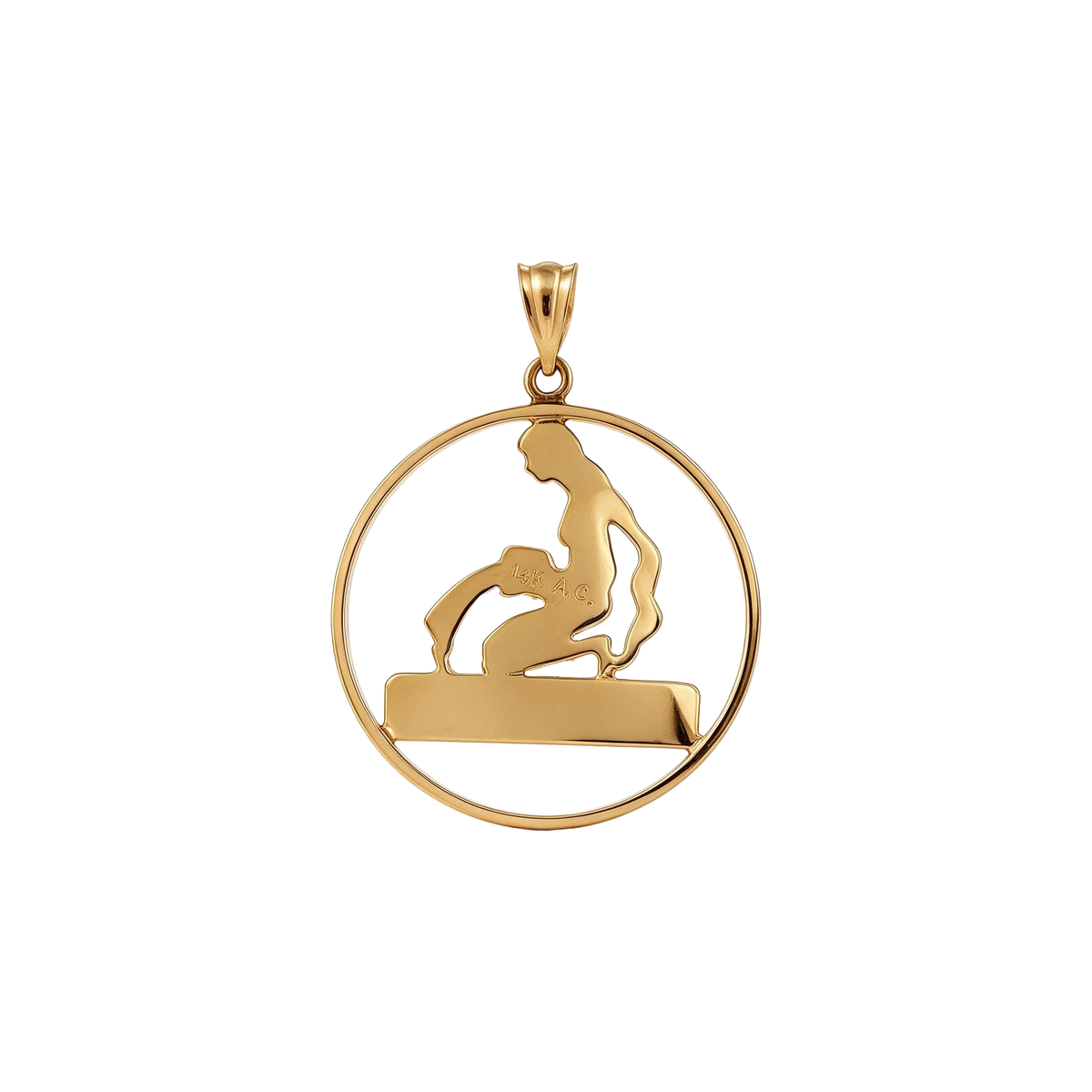 14K Yellow Gold Openwork Aquarius Water Carrier Charm Pendant