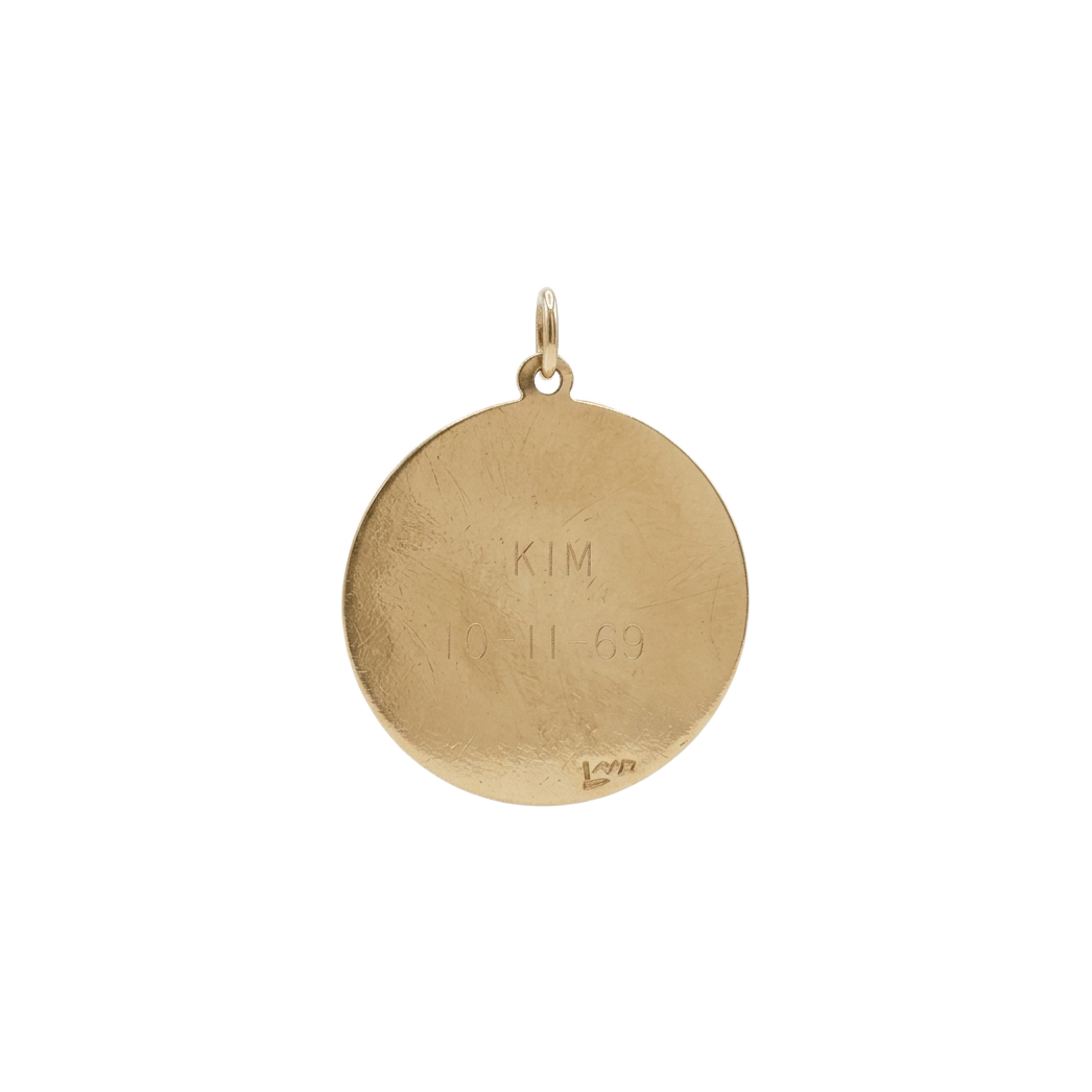 14k Yellow Gold Vintage Virgo with Stars Zodiac Charm