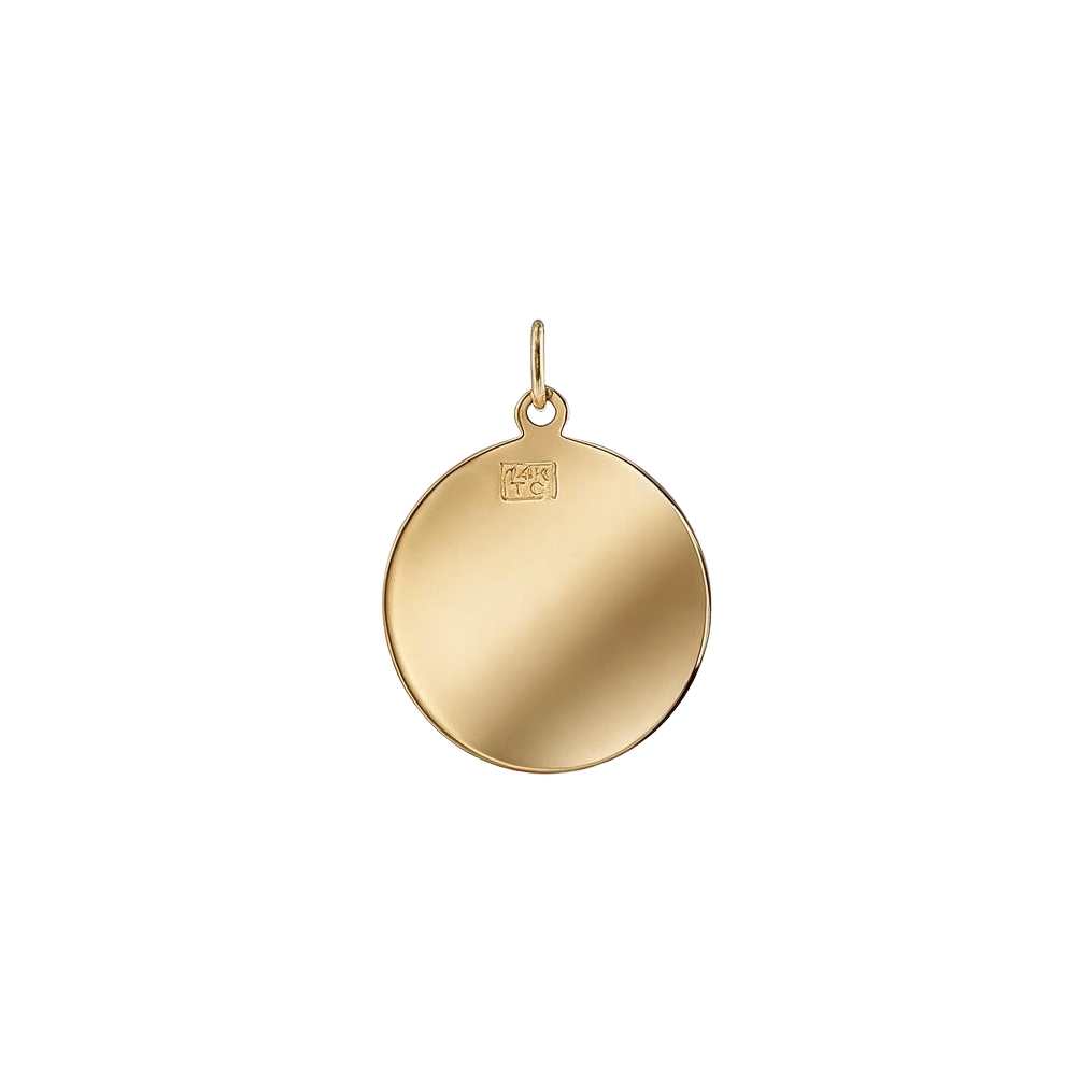 14 Karat Yellow Gold 1960s Vintage Maltese Dog Medallion Charm
