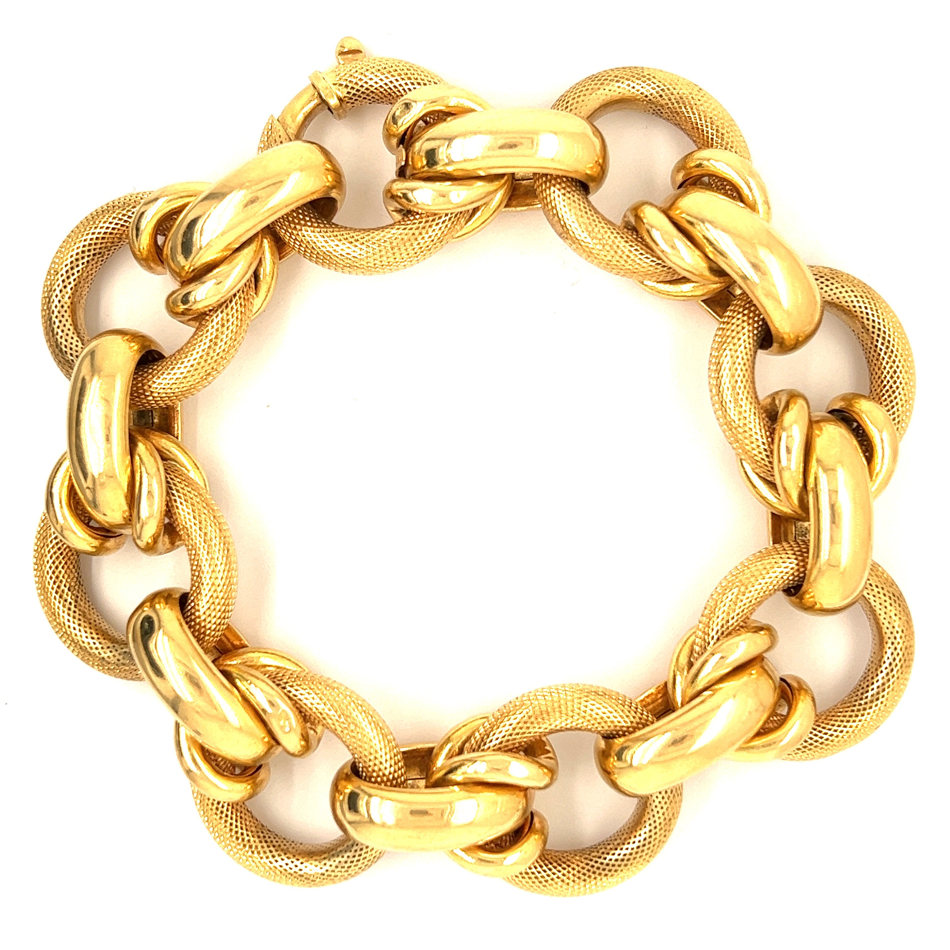 18k Yellow Gold Vintage Super Chunky Link Bracelet