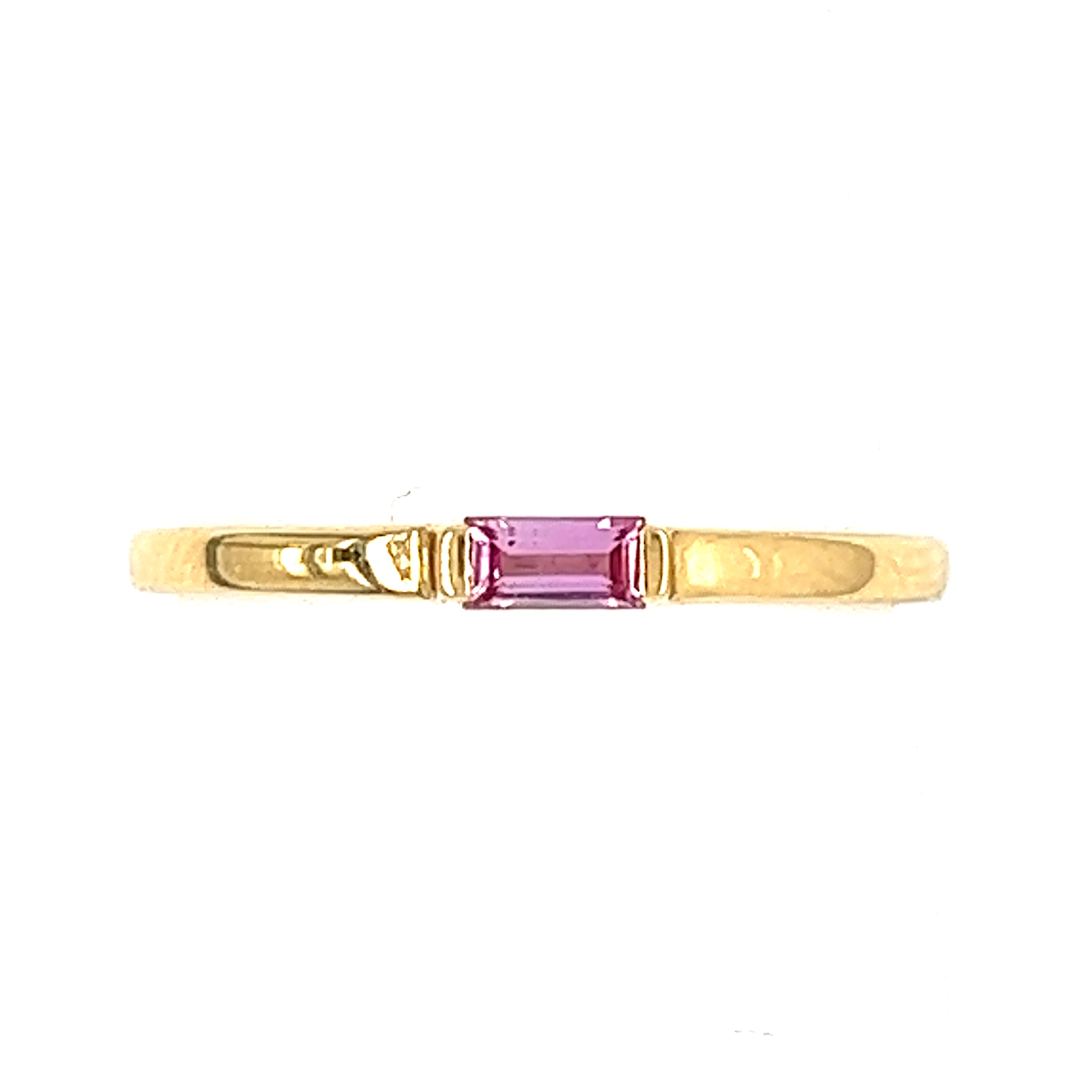 Anillo apilable con piedras preciosas de oro de 14 k