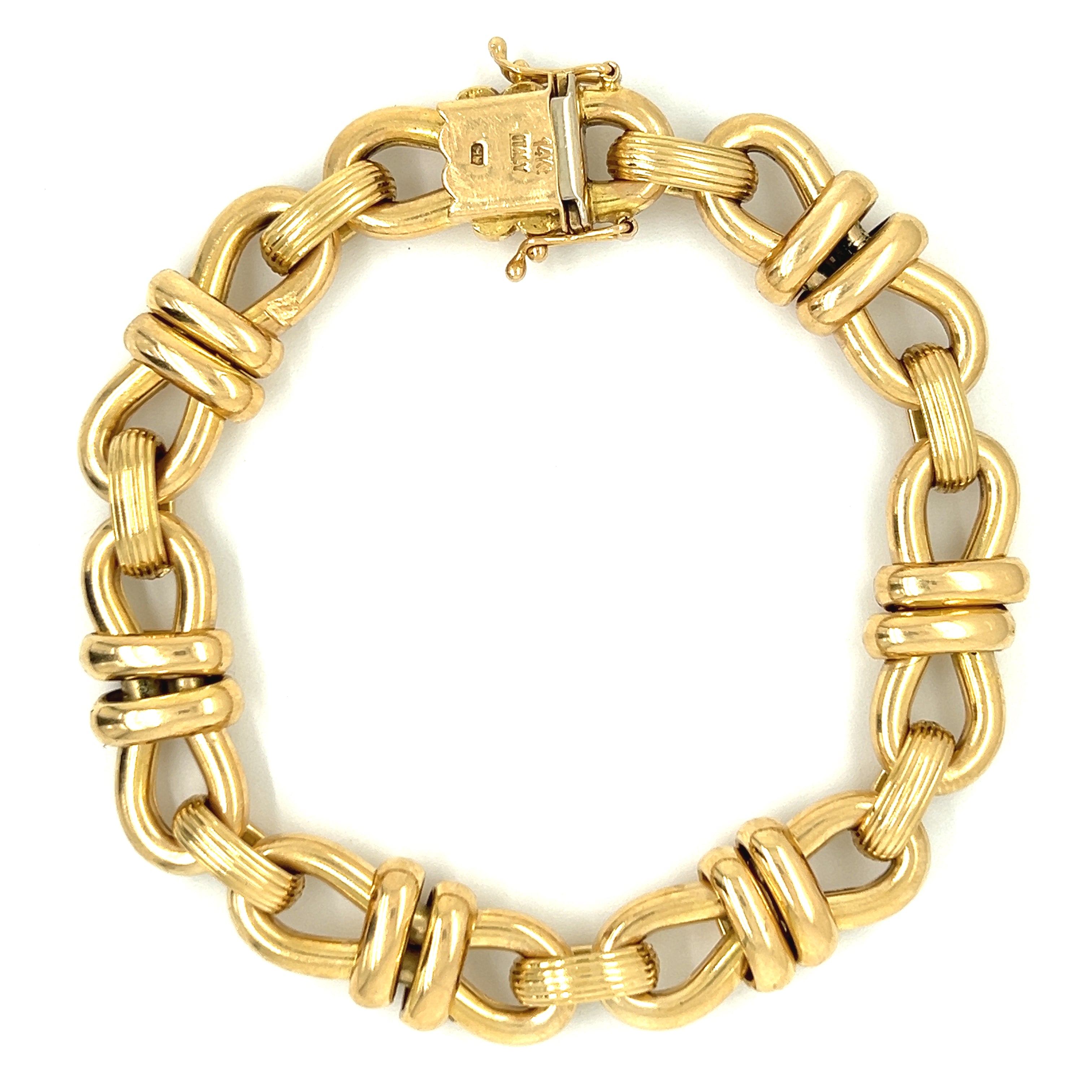 Pulsera vintage de oro de 14 k con eslabones anudados