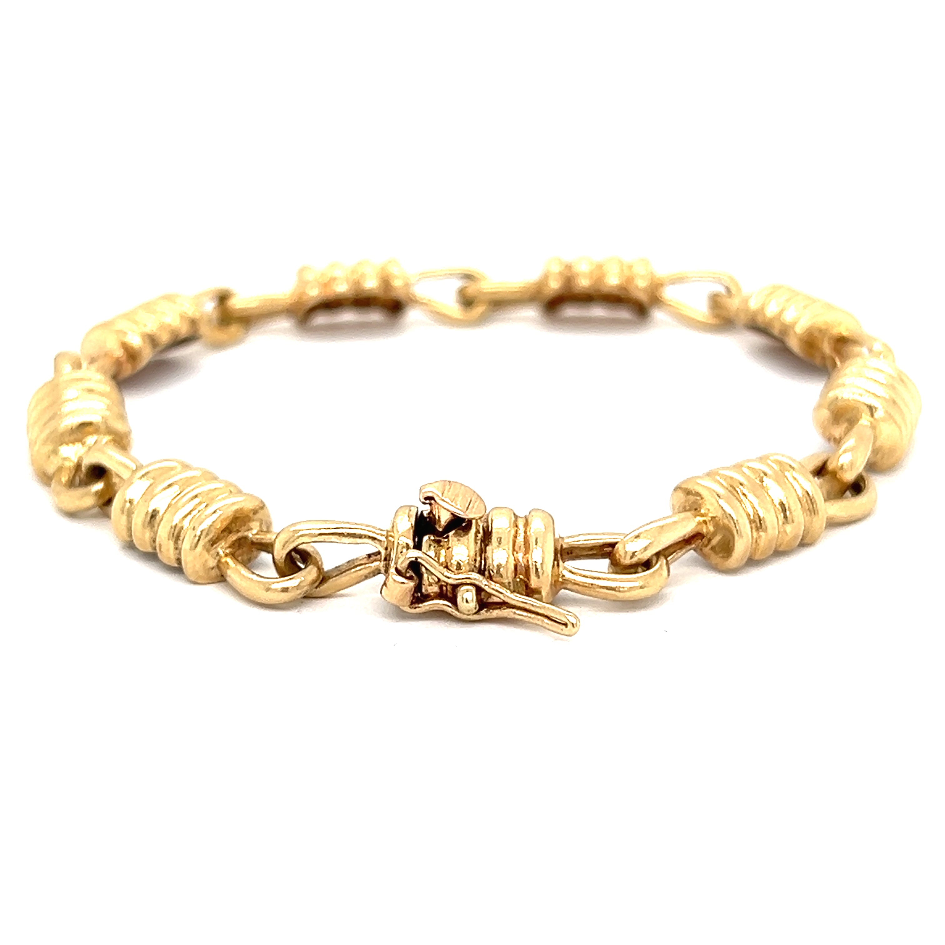 Brazalete vintage de oro de 14 k con lazos