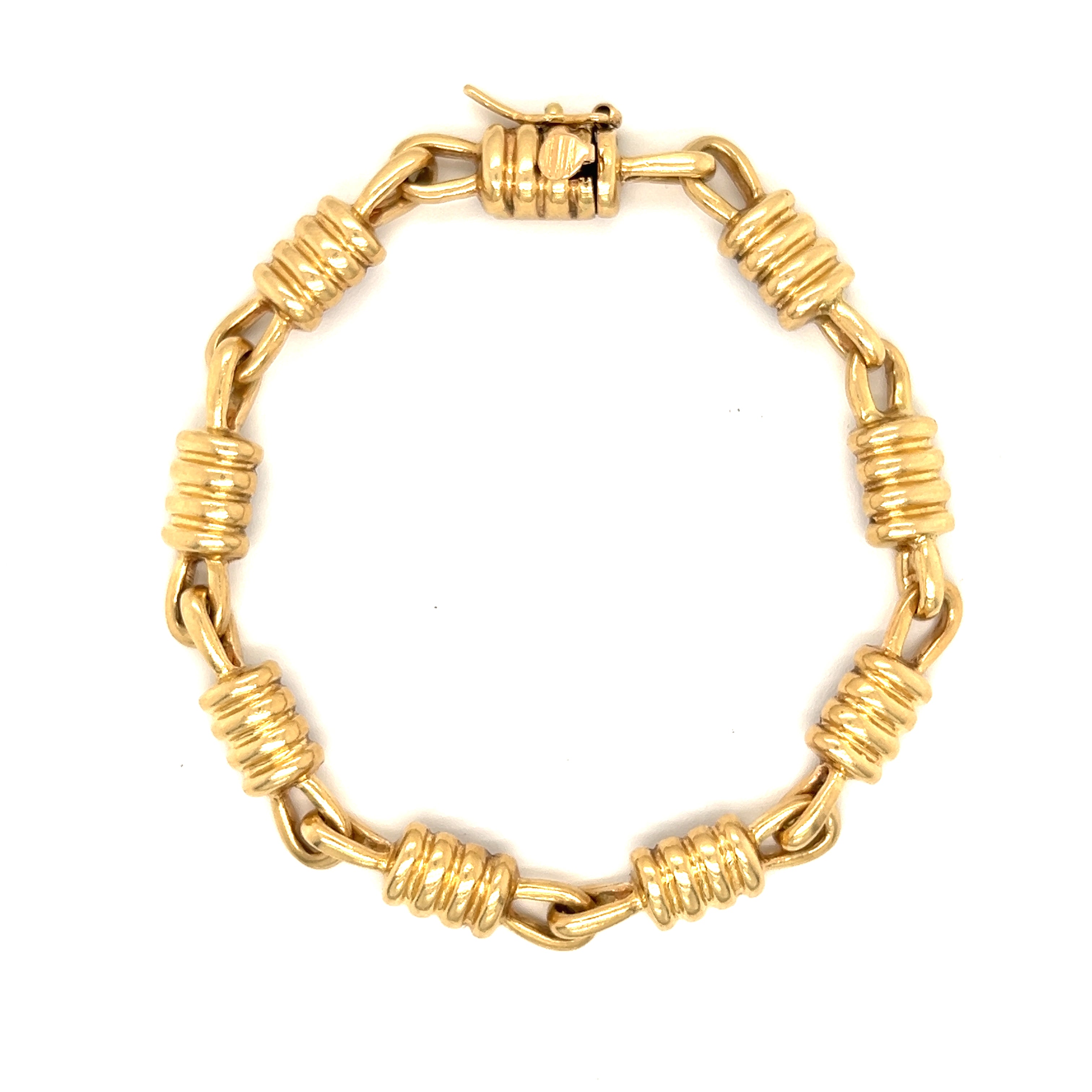 Brazalete vintage de oro de 14 k con lazos