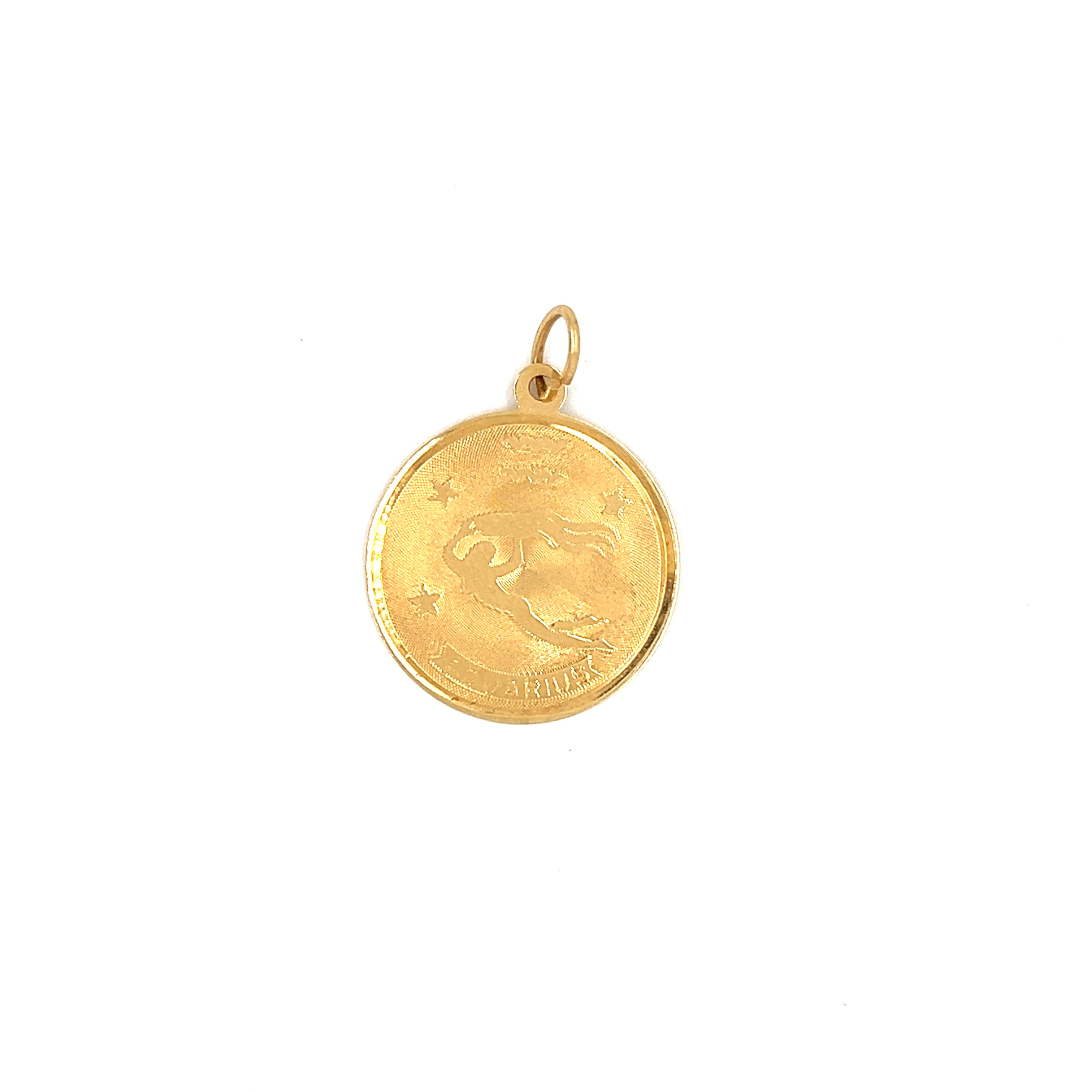 Charm vintage de oro de 14 k con el signo del zodiaco Acuario