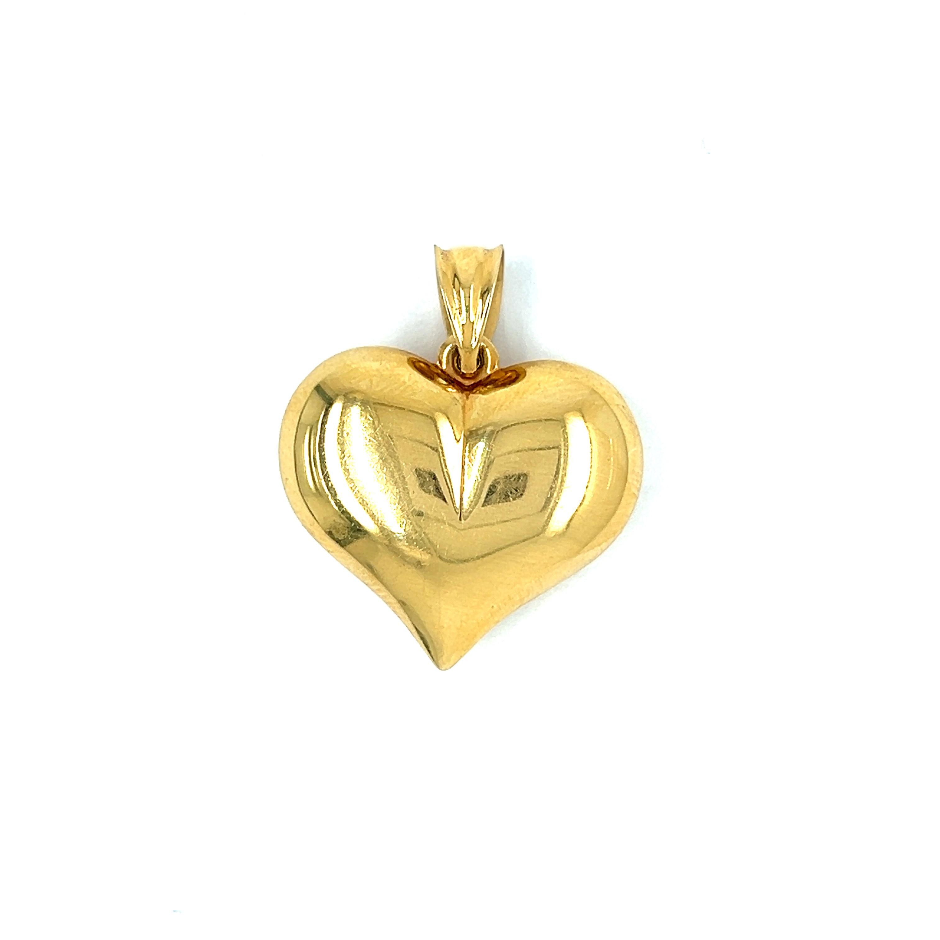 Vintage Puffy Heart 14k Gold Charm