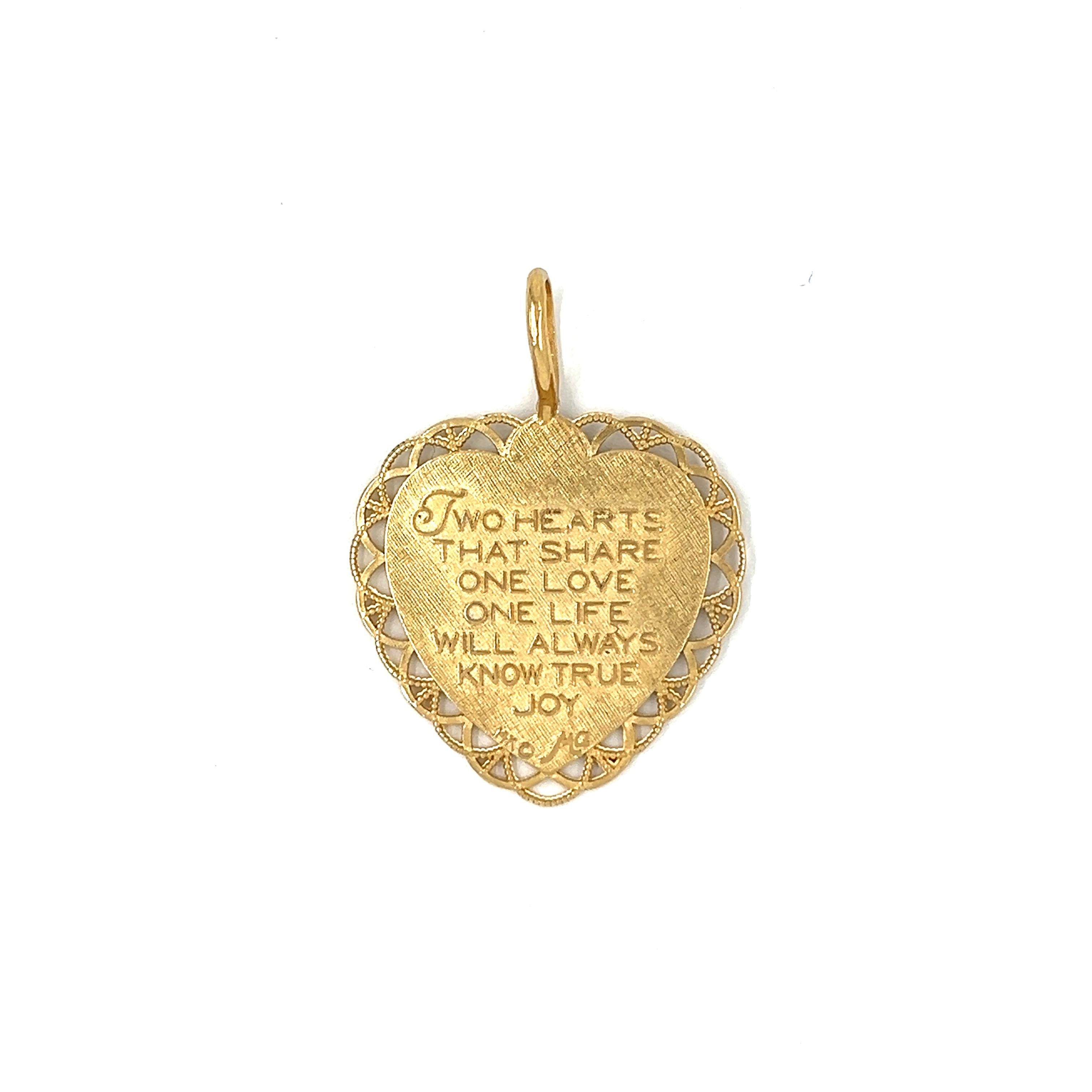 Vintage Heart 14k Gold Charm