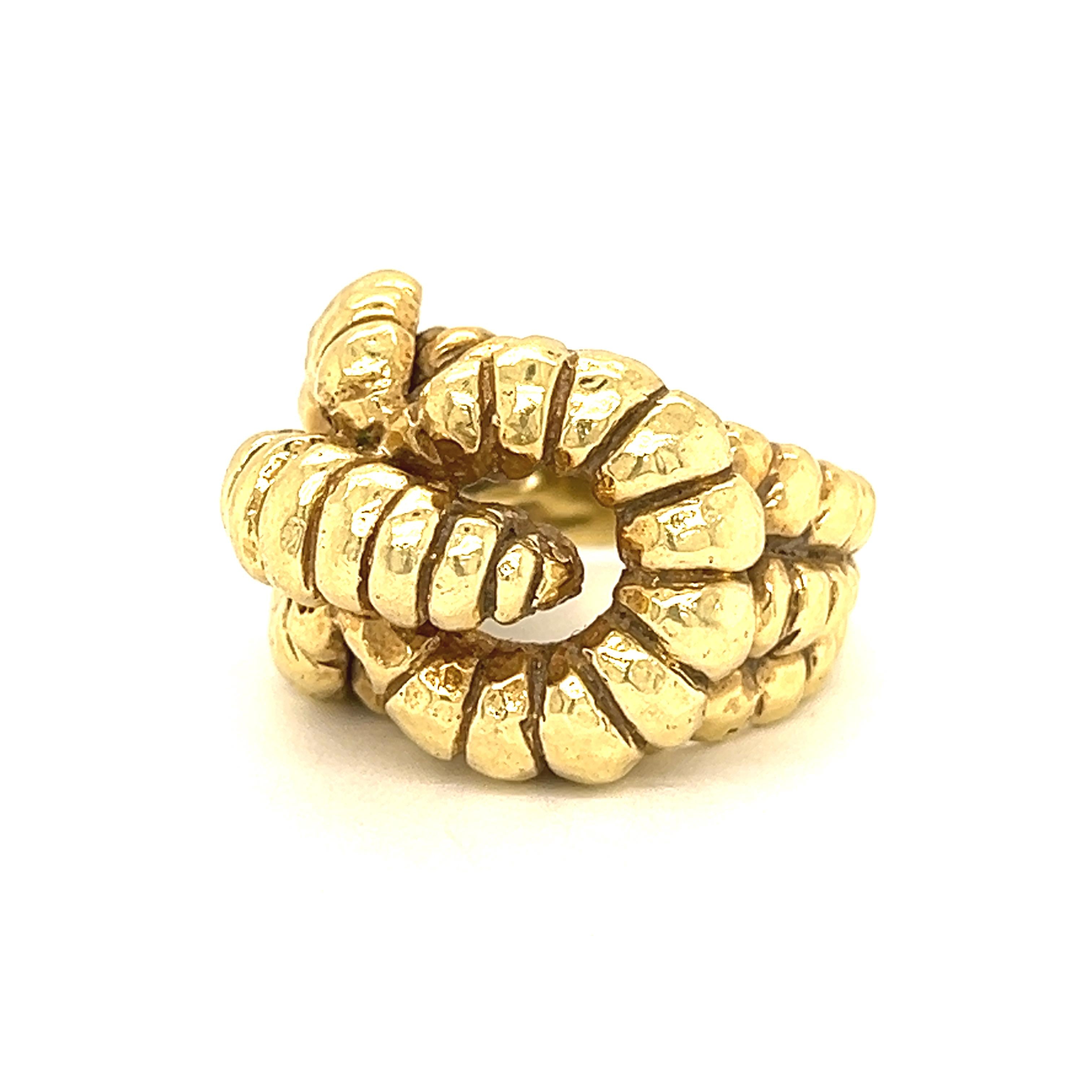 Vintage 1970s Shrimp 14k Gold Cocktail Ring