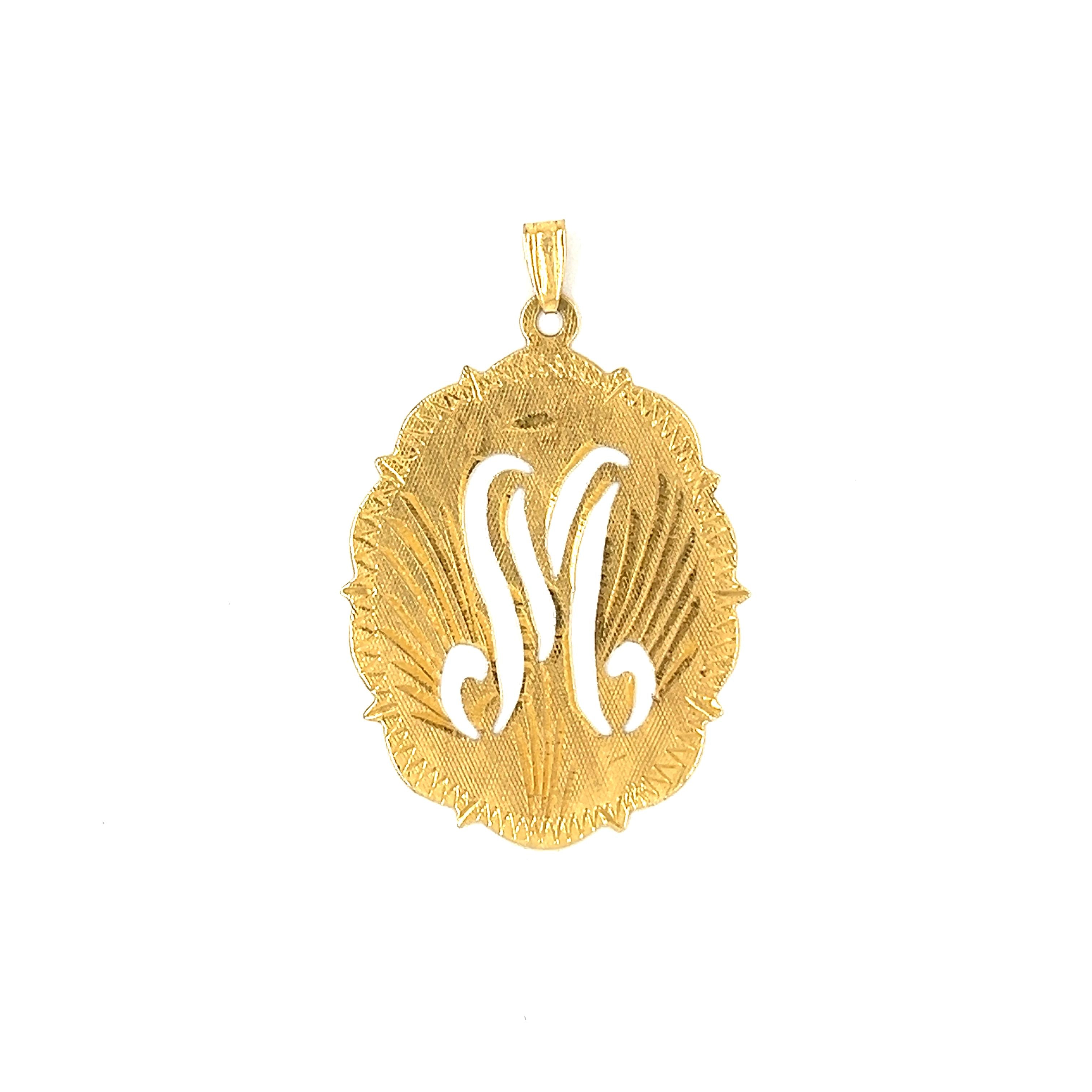 Vintage "M" 14k Gold Charm