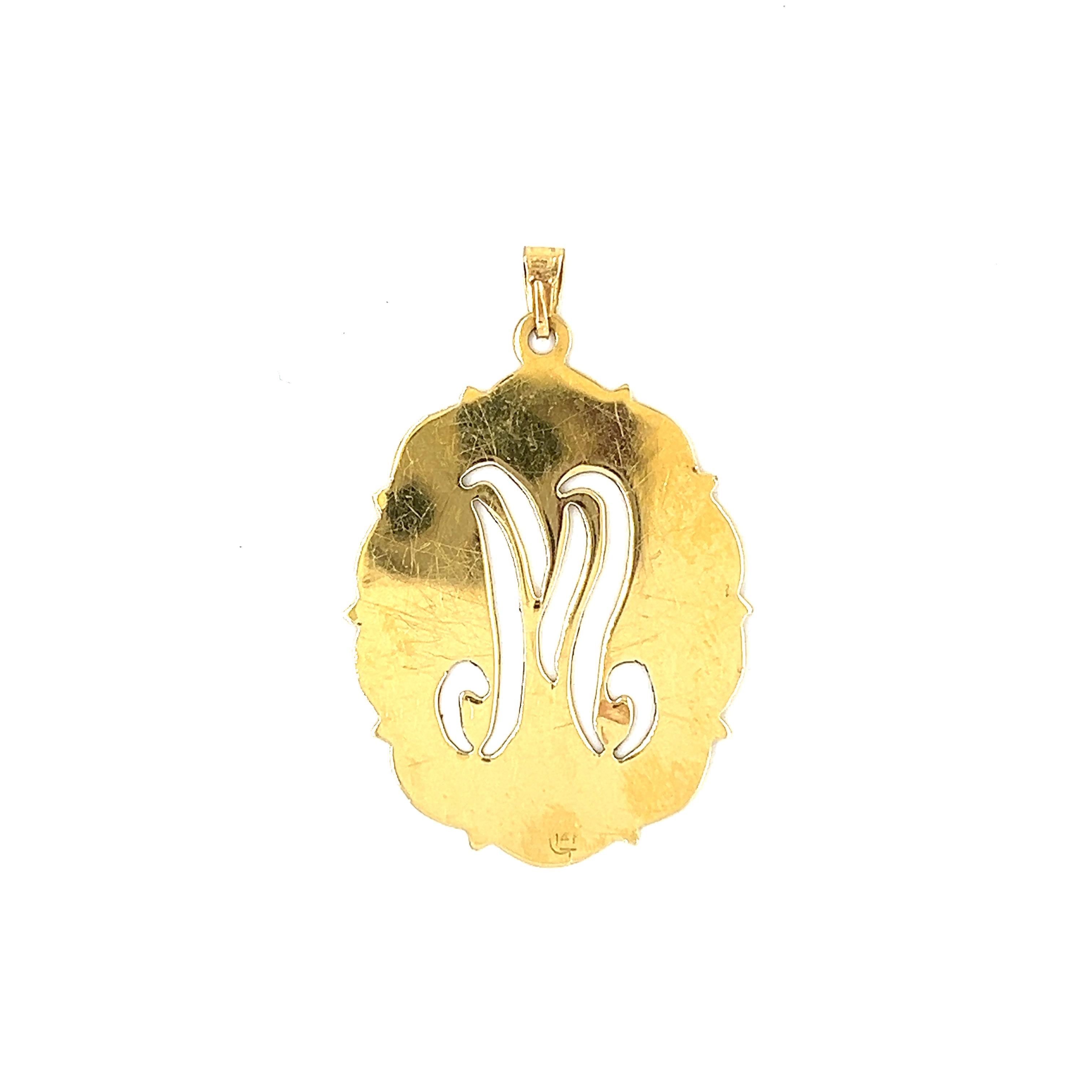 Vintage "M" 14k Gold Charm