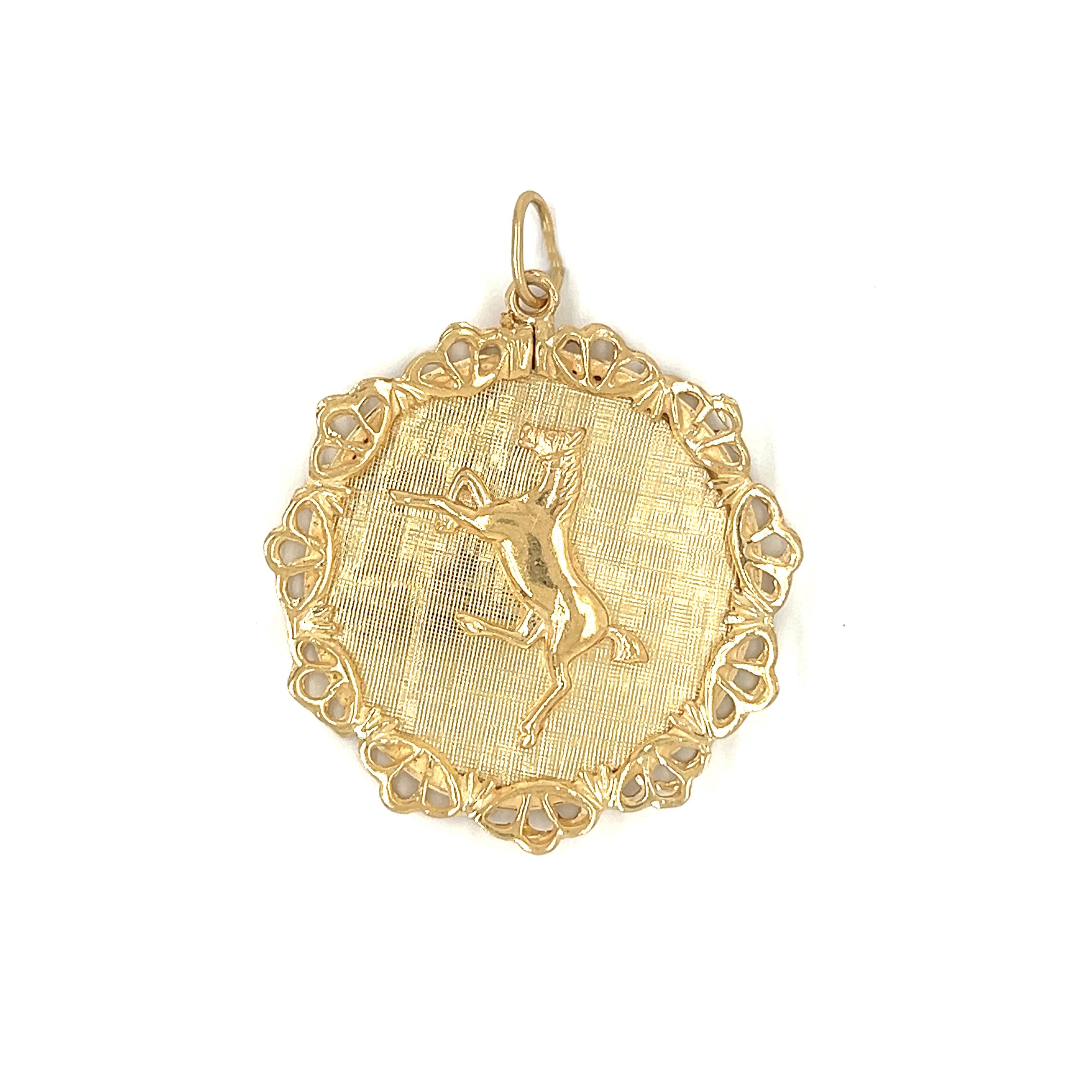 Vintage 14k Gold Horse Charm